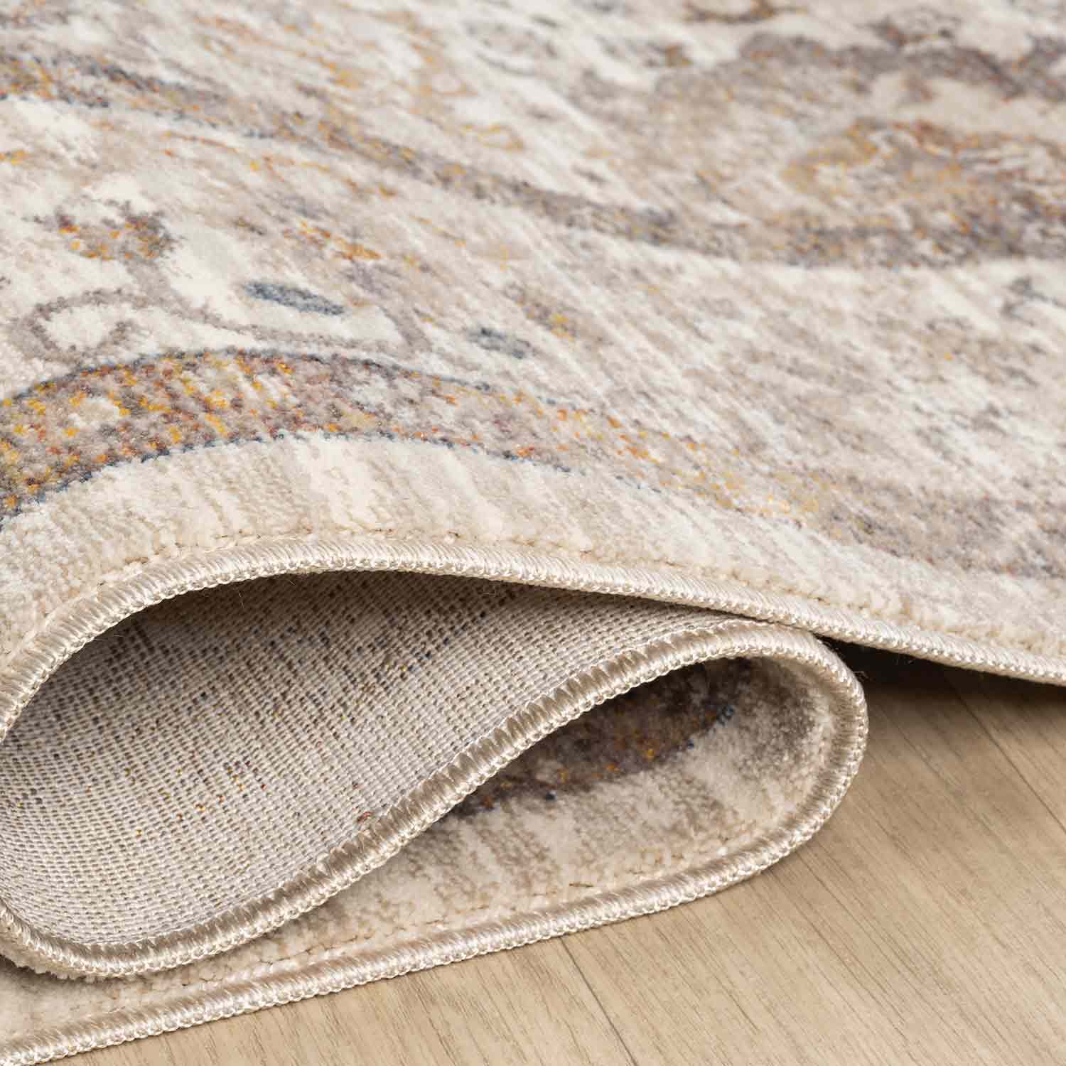 Krem Bej Soyut Eskitme Desenli Uşak Halı-Pera Halı