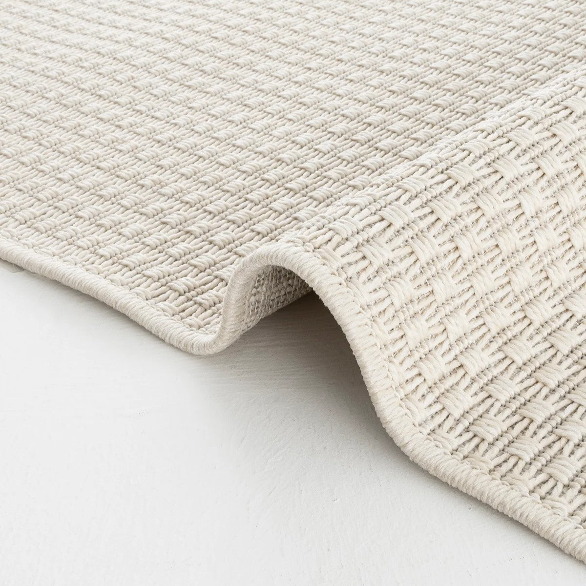 Krem Beyaz Hasır Dokulu Modern Halı-Pera Halı