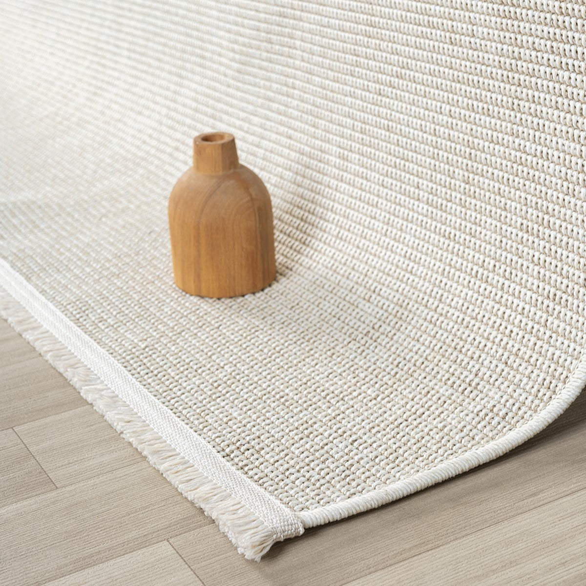 Krem Beyaz Kalın Dokuma Modern Halı-Pera Halı