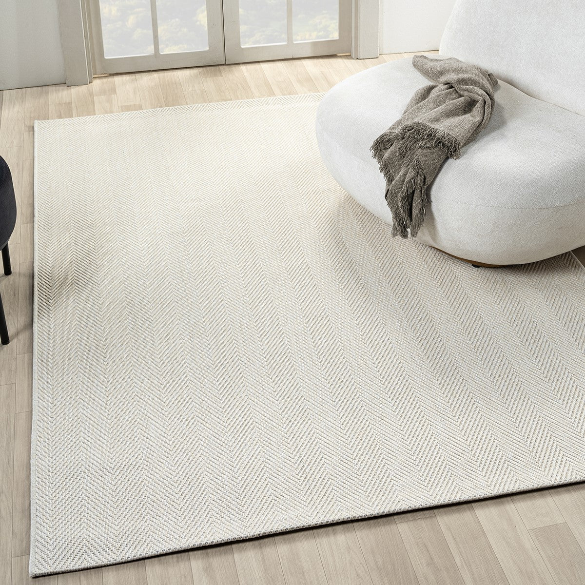 Krem Beyaz Kılçık Desenli Modern Halı-Pera Halı