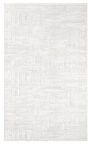 Krem Beyaz Soyut Çizgisel Modern Halı-Pera Halı