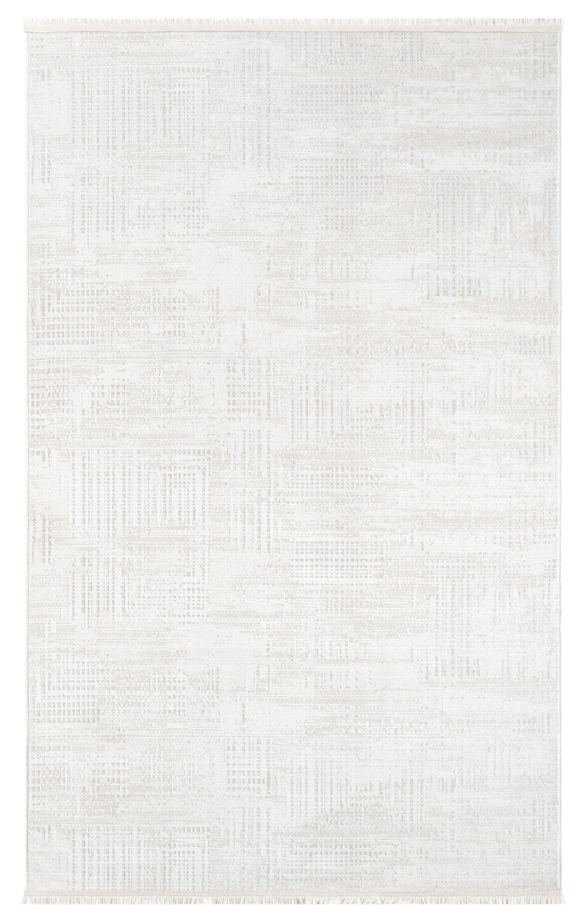 Krem Beyaz Soyut Çizgisel Modern Halı-Pera Halı