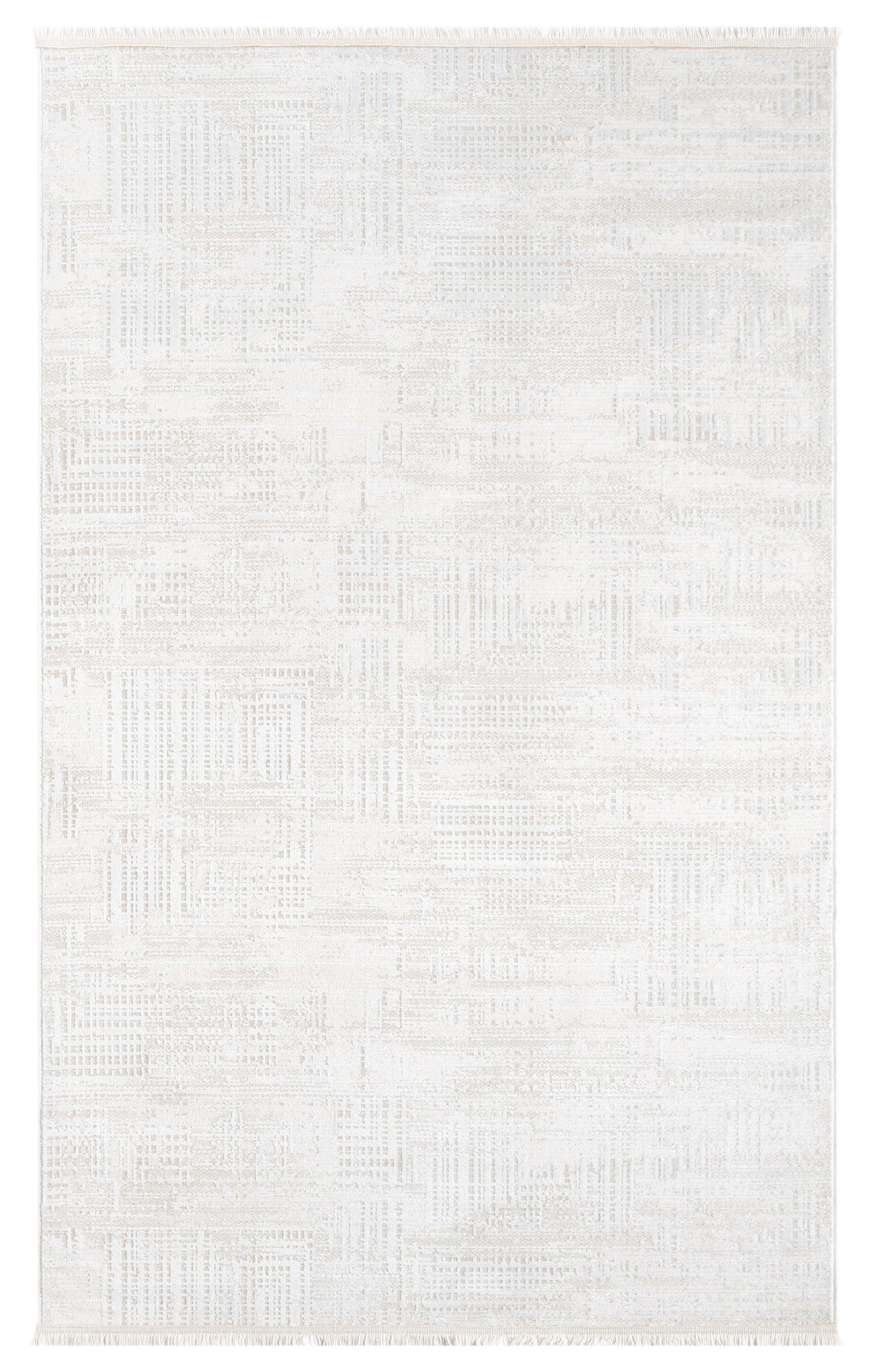 Krem Beyaz Soyut Çizgisel Modern Halı-Pera Halı