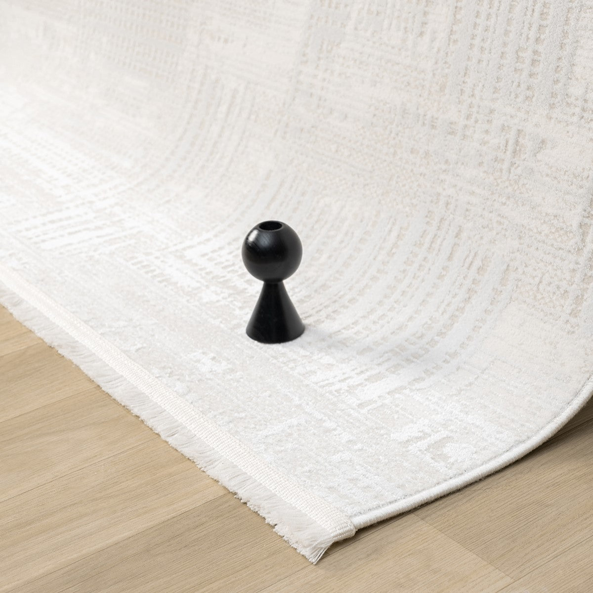 Krem BeyazSoyut Çizgisel Modern Halı-Pera Halı