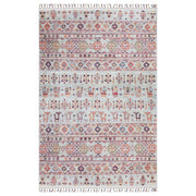 Krem Çok Renkli Etnik Desenli Vintage Kilim Halı-Pera Halı