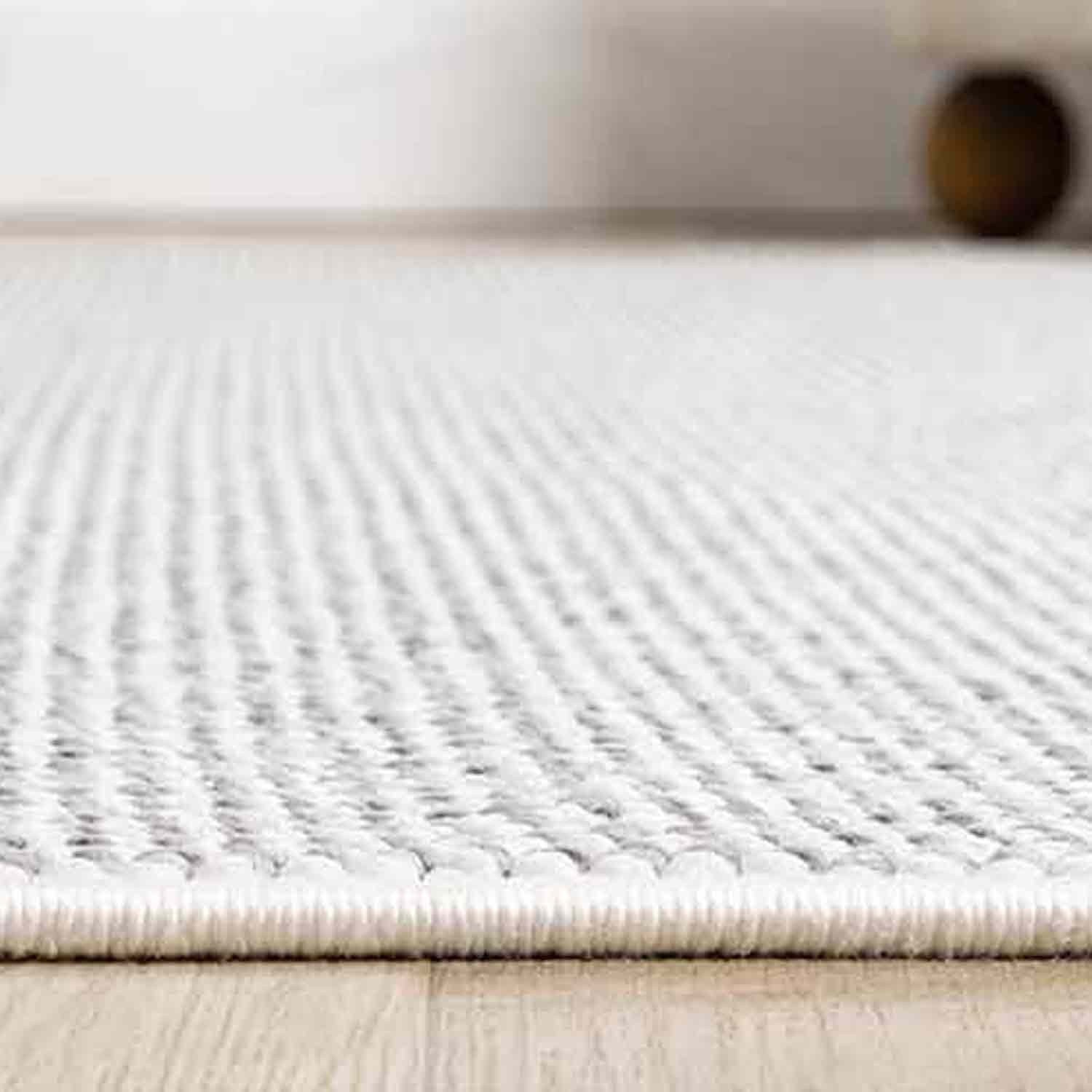 Krem Gri Bukle Dokulu Düz Renk Modern Halı-Pera Halı