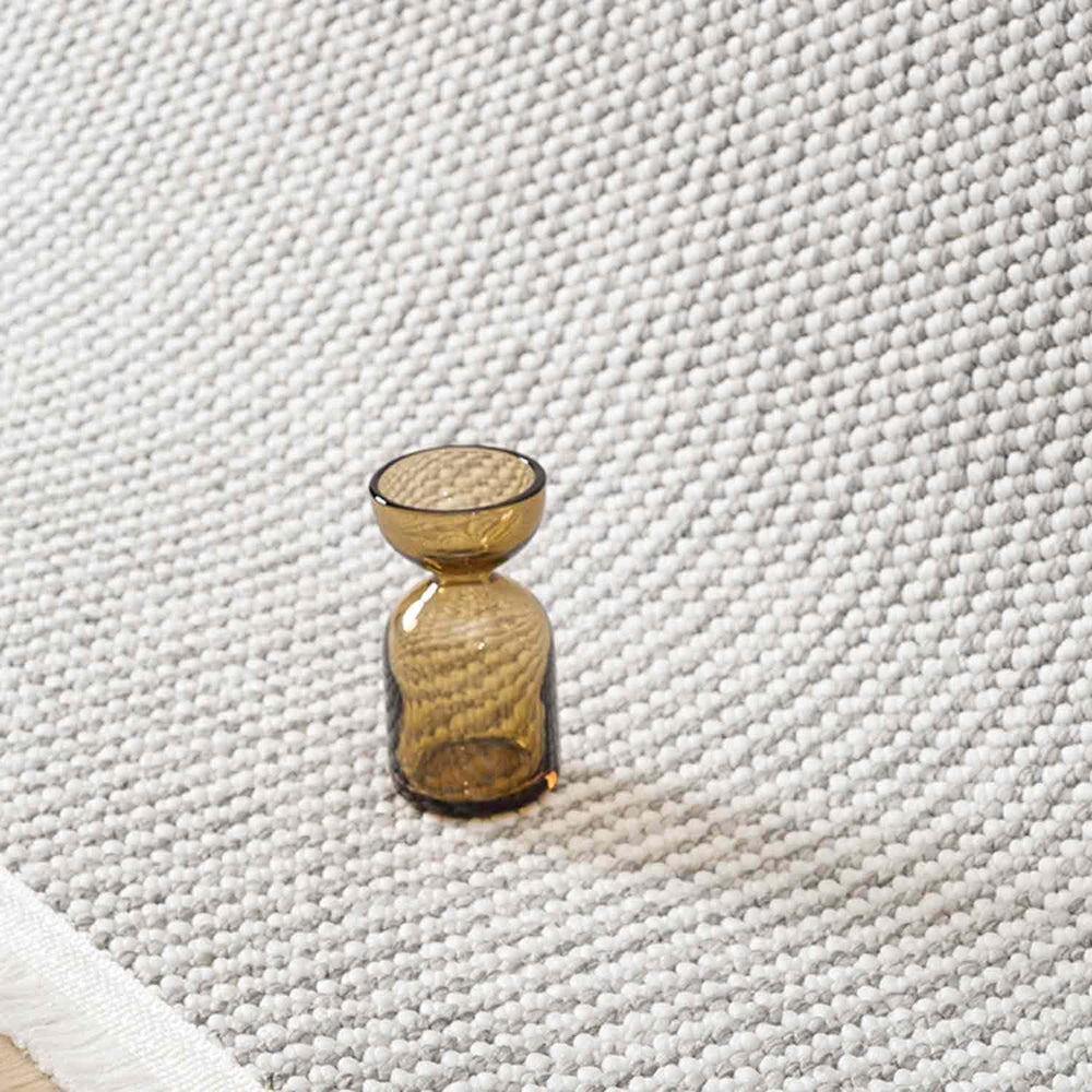 Krem Gri Bukle Dokulu Düz Renk Modern Halı