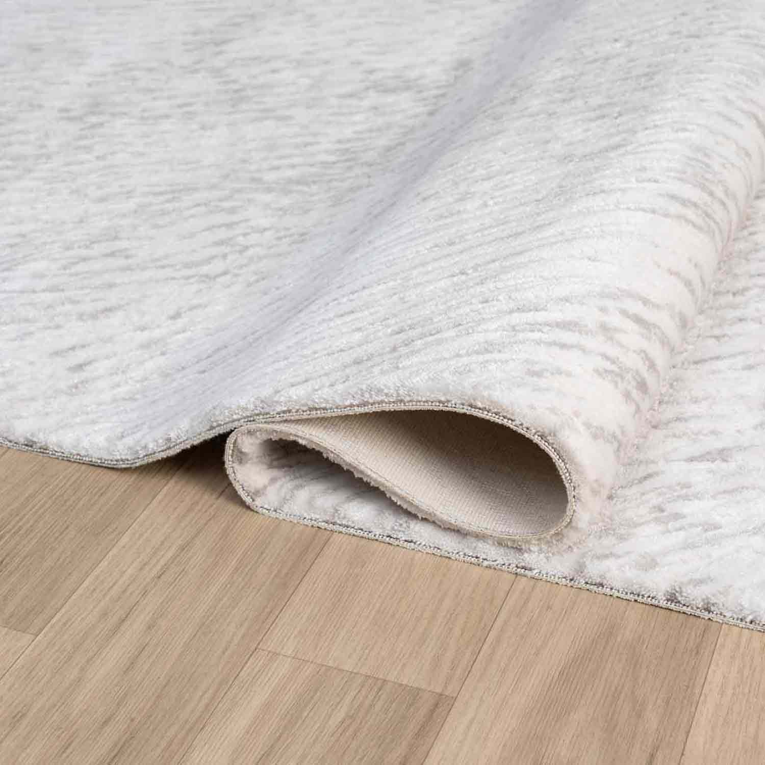 Krem Gri Soyut Çizgili Modern Halı-Pera Halı