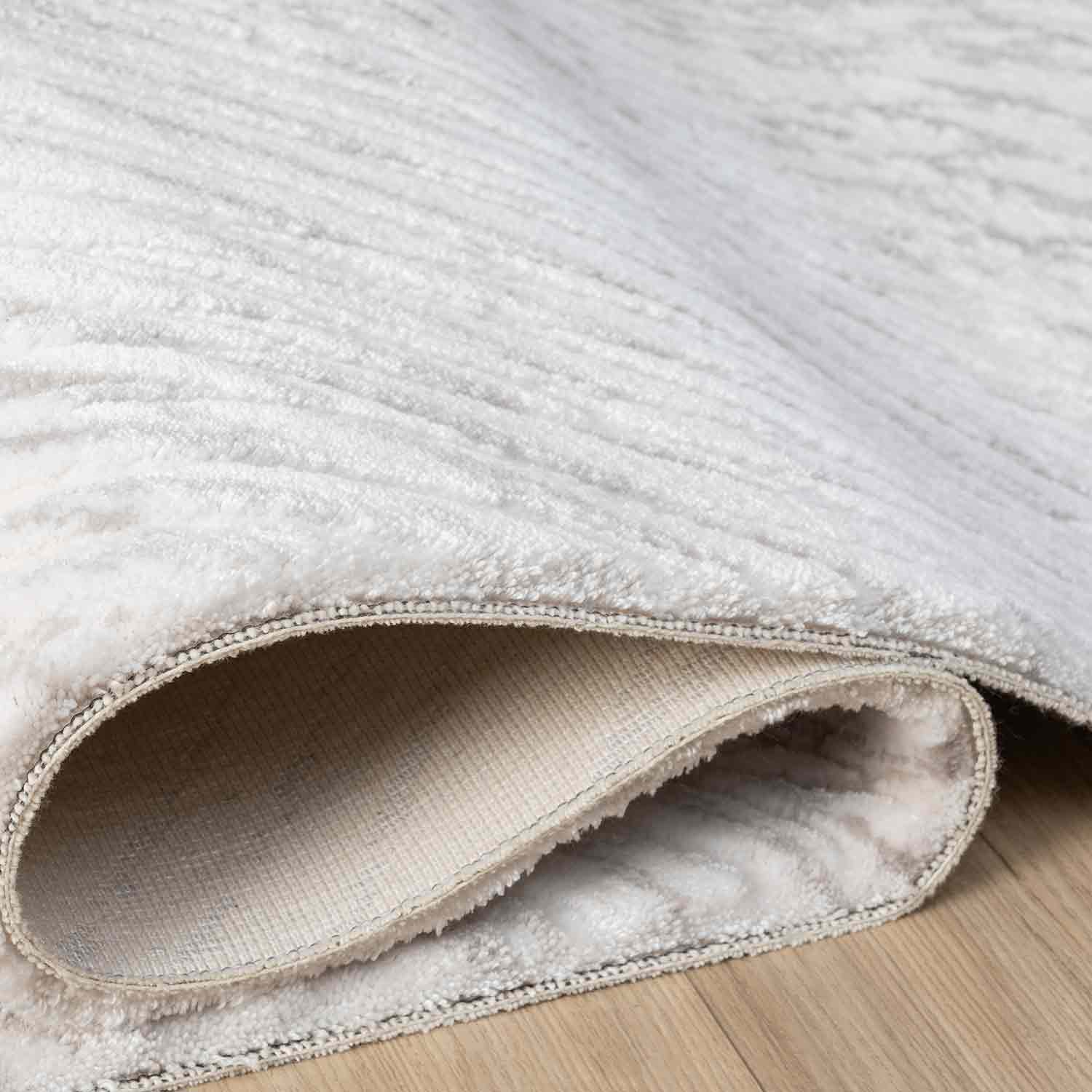 Krem Gri Soyut Çizgili Modern Halı-Pera Halı