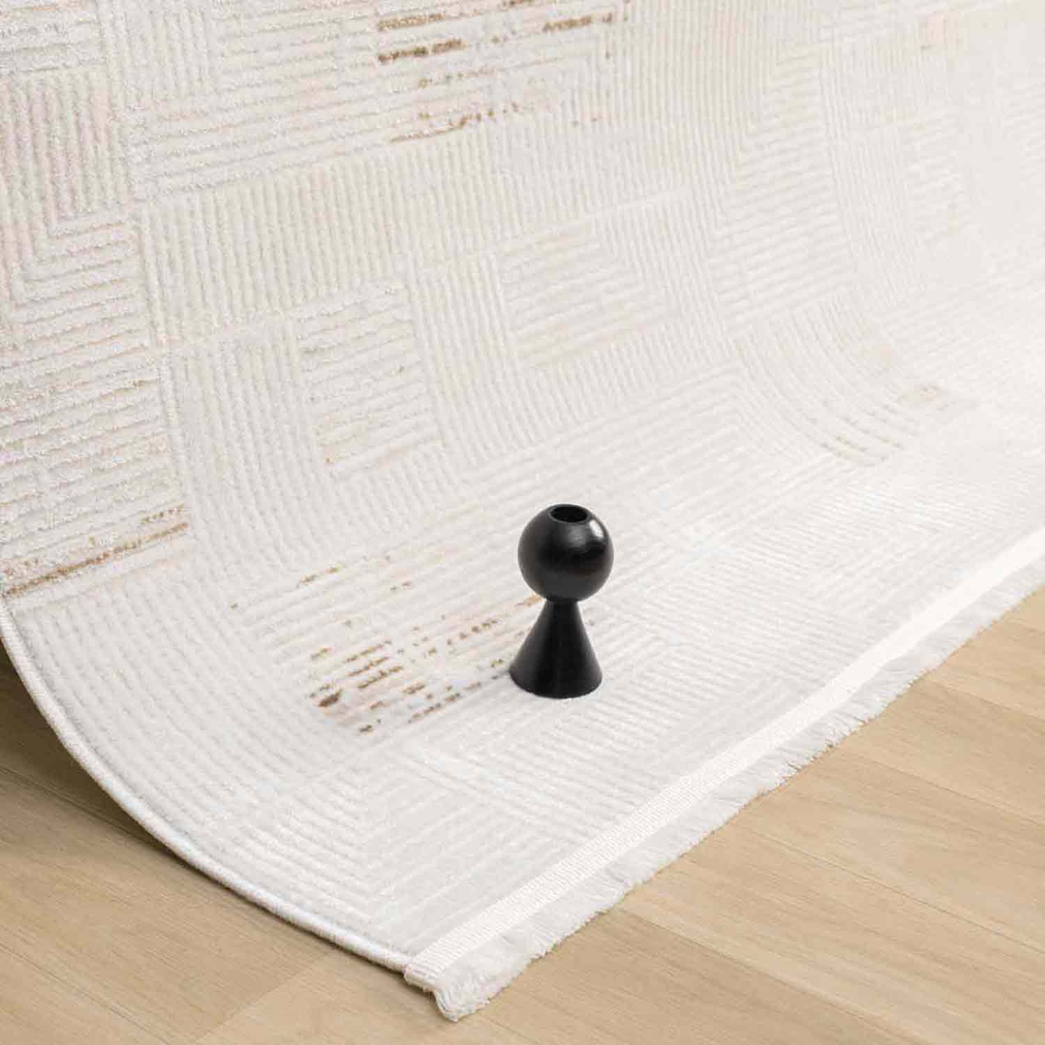 Krem Kahve Geometrik Modern Halı-Pera Halı