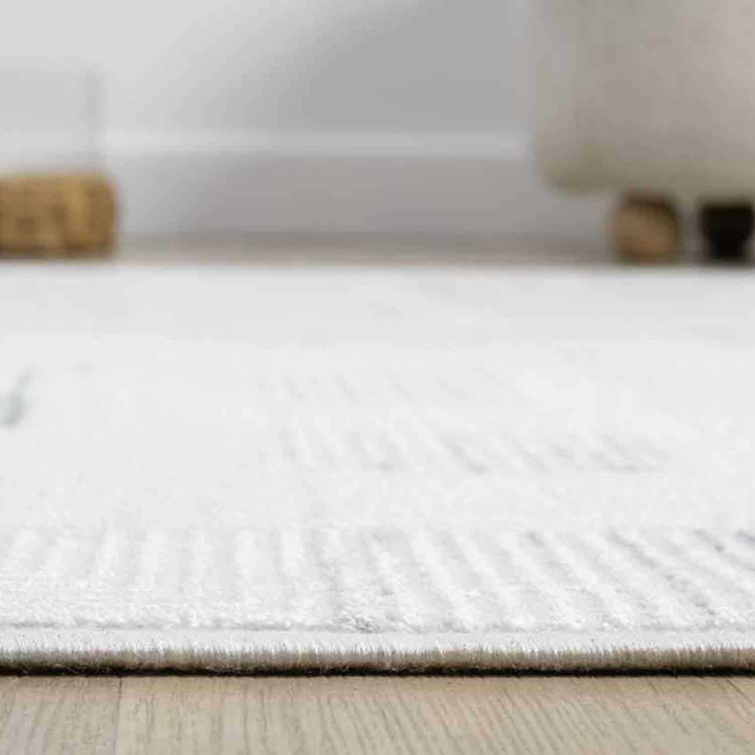 Krem Kahve Ton Sür Ton Geometrik Yıkanabilir Halı-Pera Halı