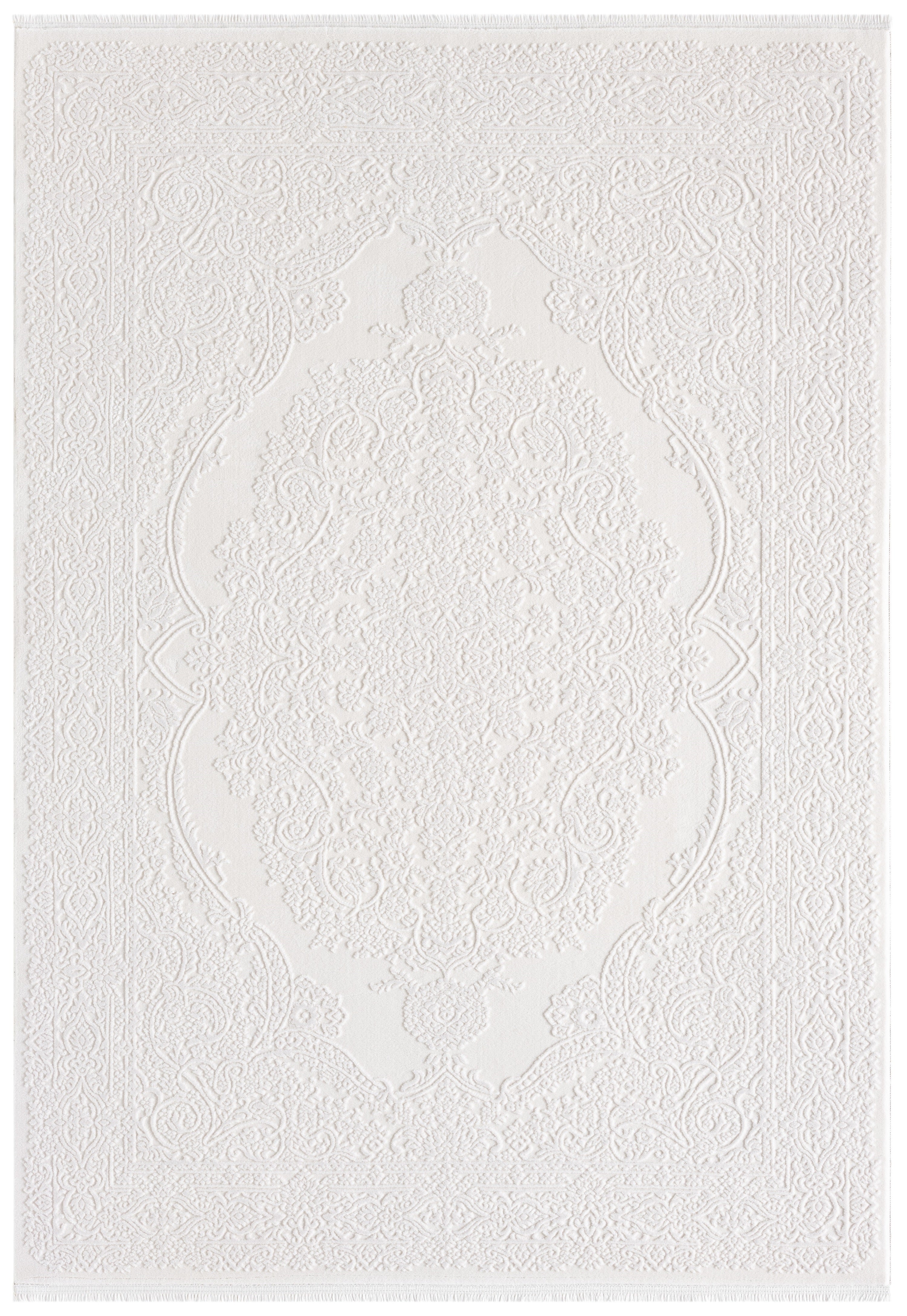 Krem Klasik Madalyon Desenli Halı-Pera Halı