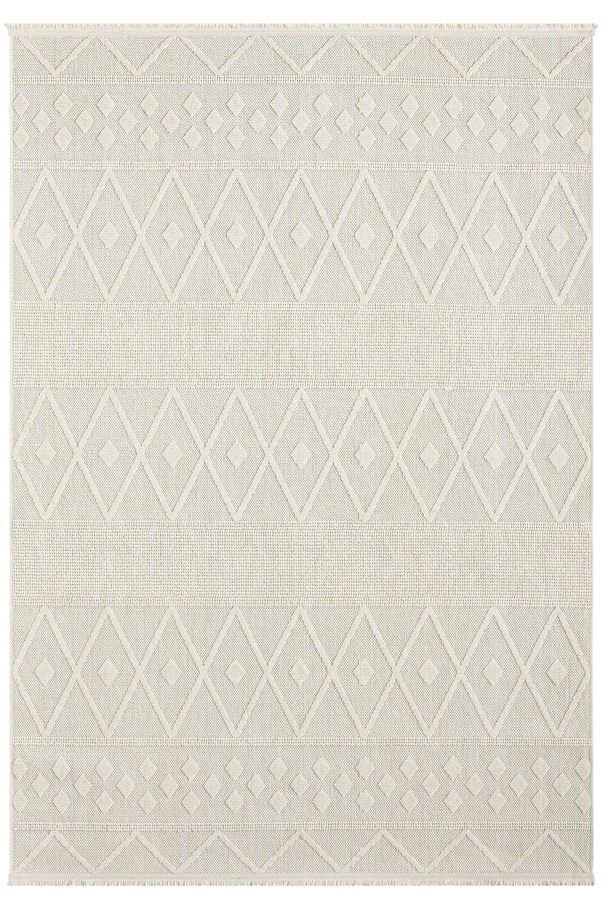 Krem Renk Baklava Desenli Yumuşak Halı-Pera Halı