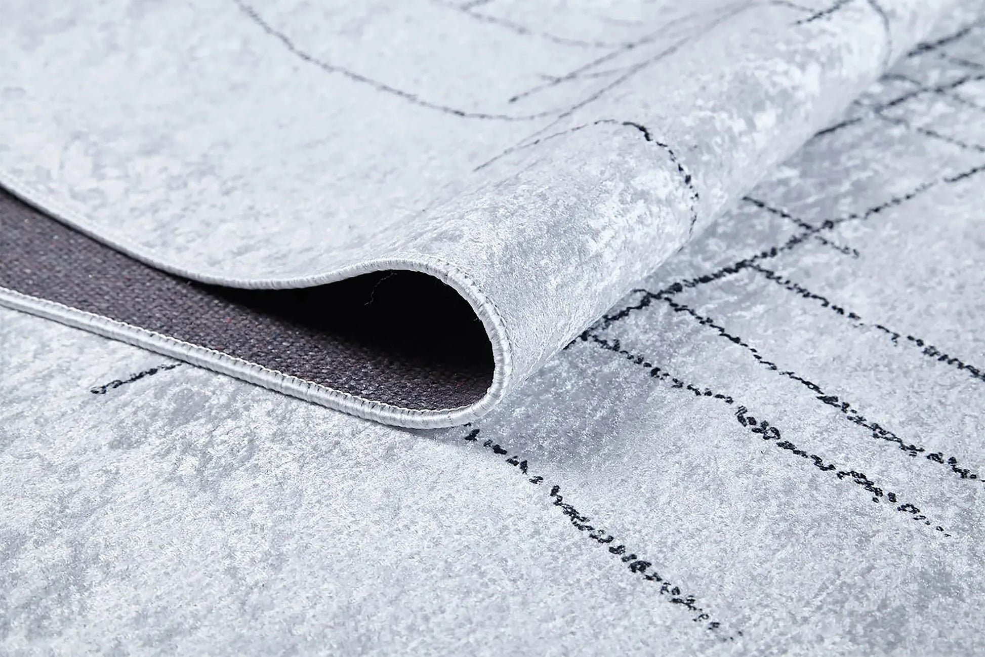 Krem Siyah Geometrik Halı-Pera Halı