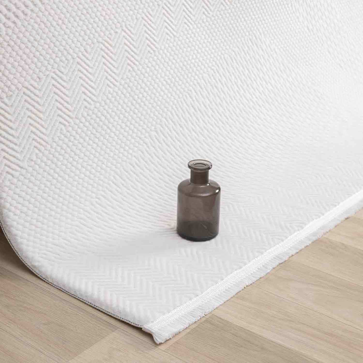 Krem Ton Sür Ton Kabartmalı Modern Halı-Pera Halı