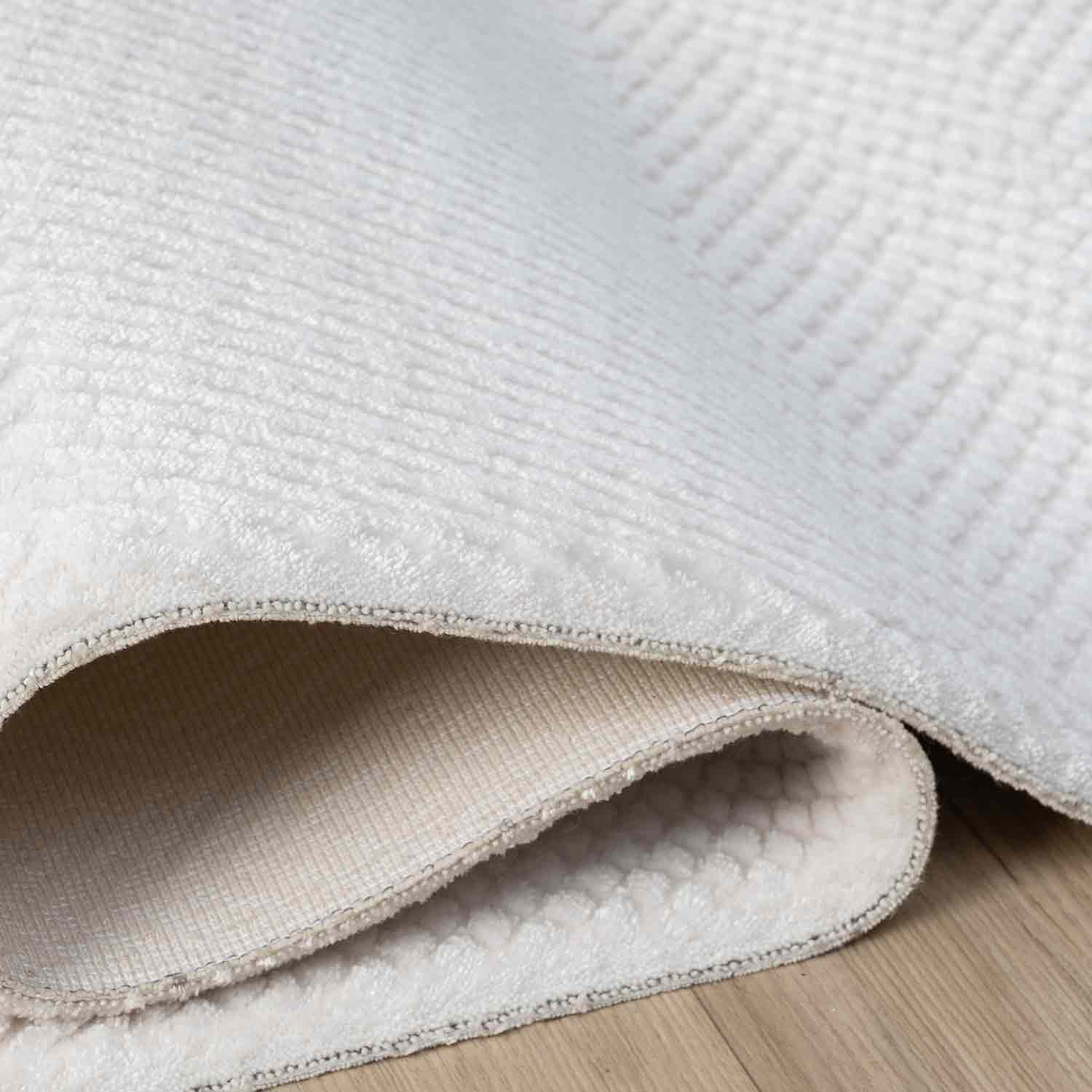 Krem Ton Sür Ton Kabartmalı Modern Halı-Pera Halı