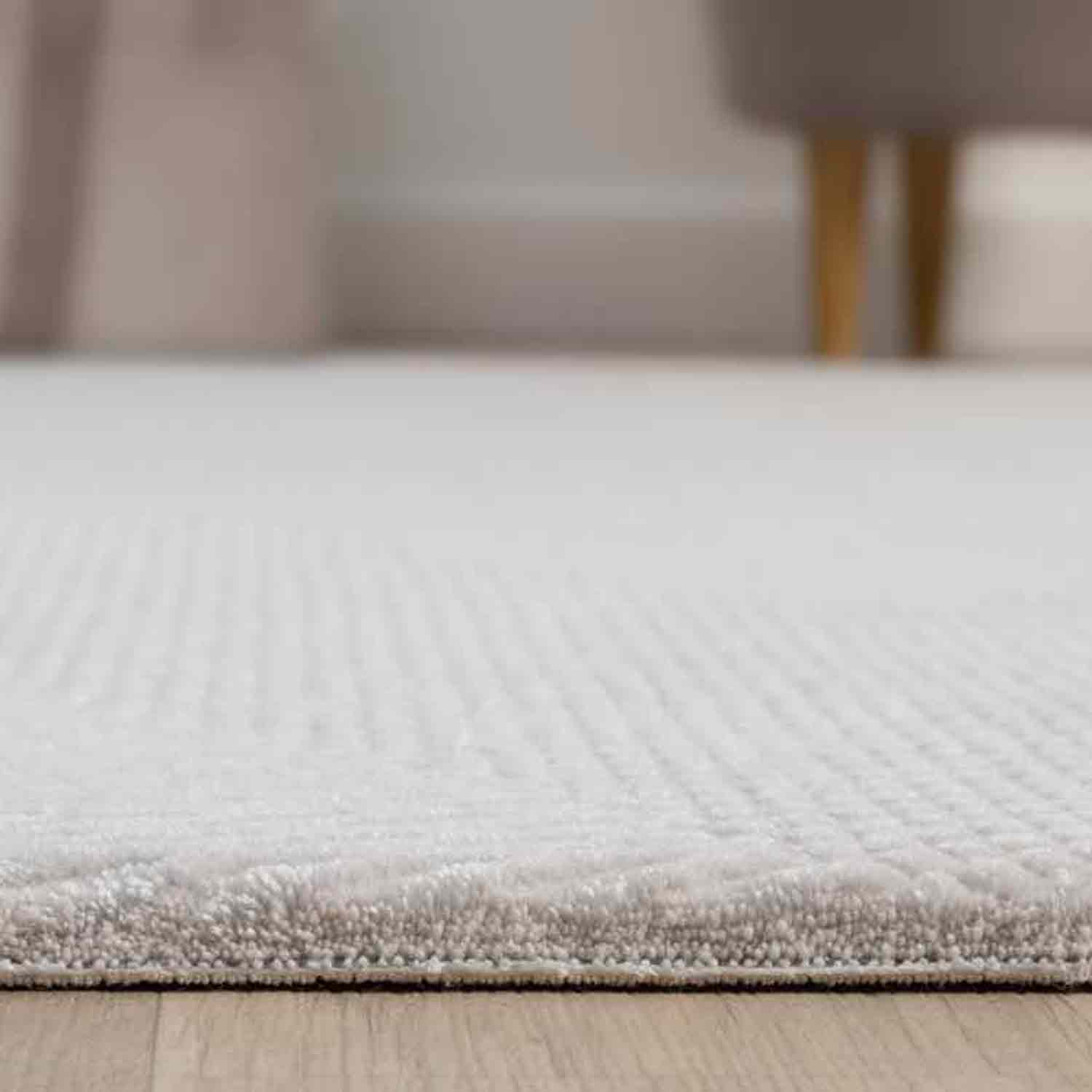 Açık Gri Kabartmalı Soyut Modern Halı