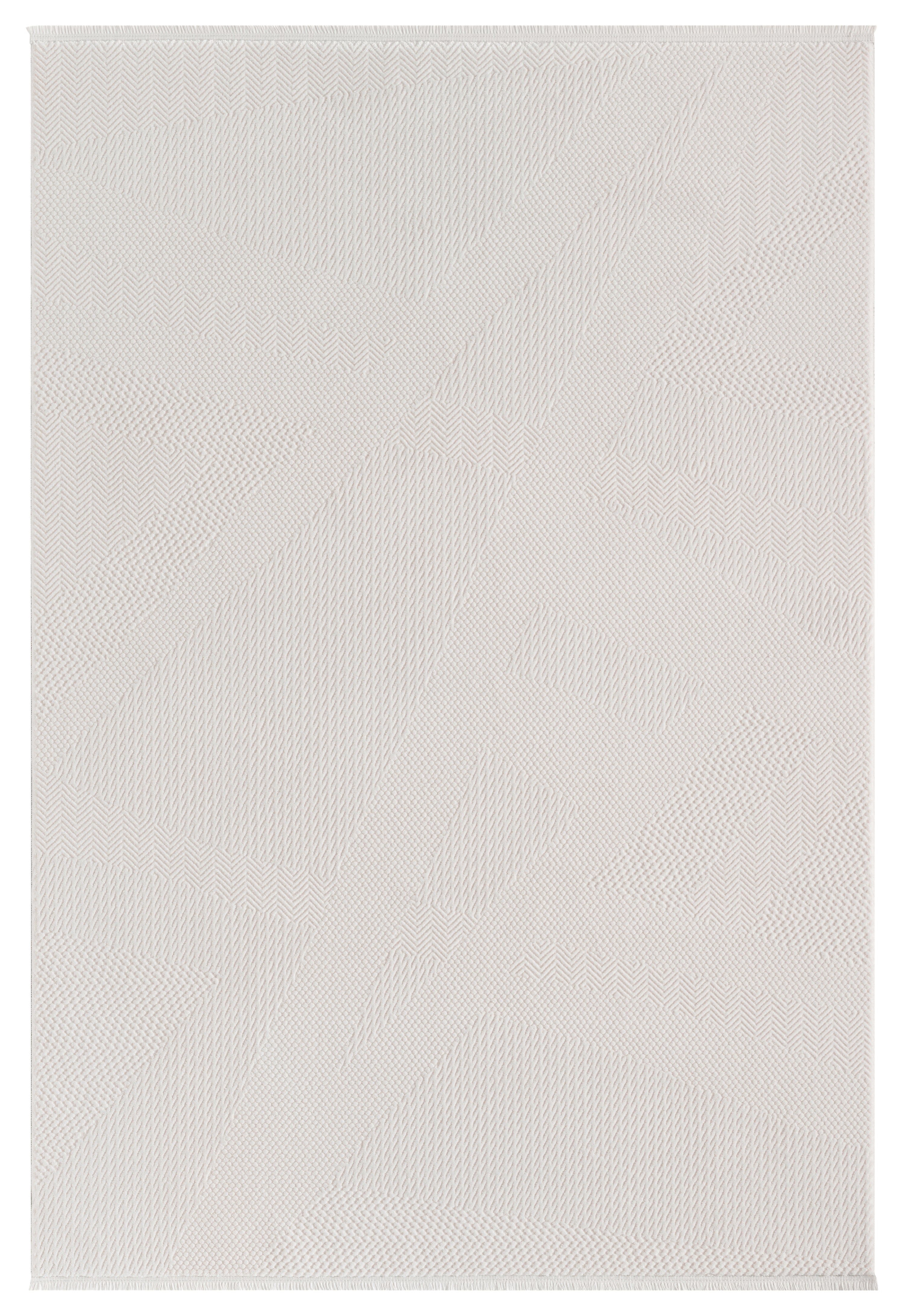 Krem Ton Sür Ton Kabartmalı Modern Halı