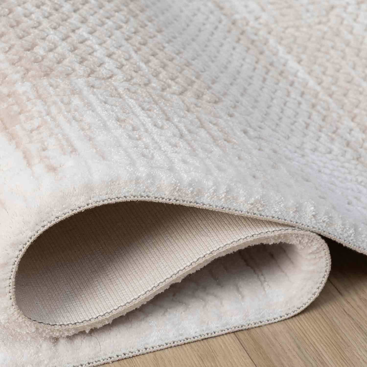 Krem Bej Eskitme Bordürlü Sade Modern Halı