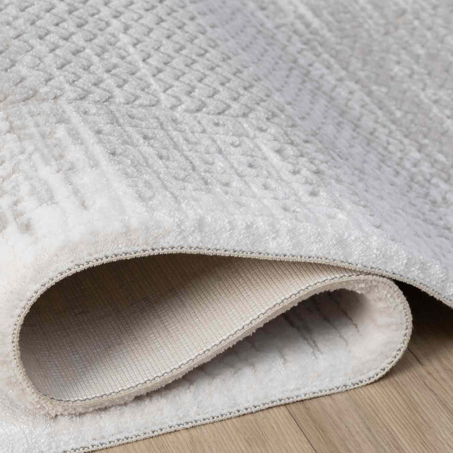 Gri Beyaz Bordürlü Modern Halı