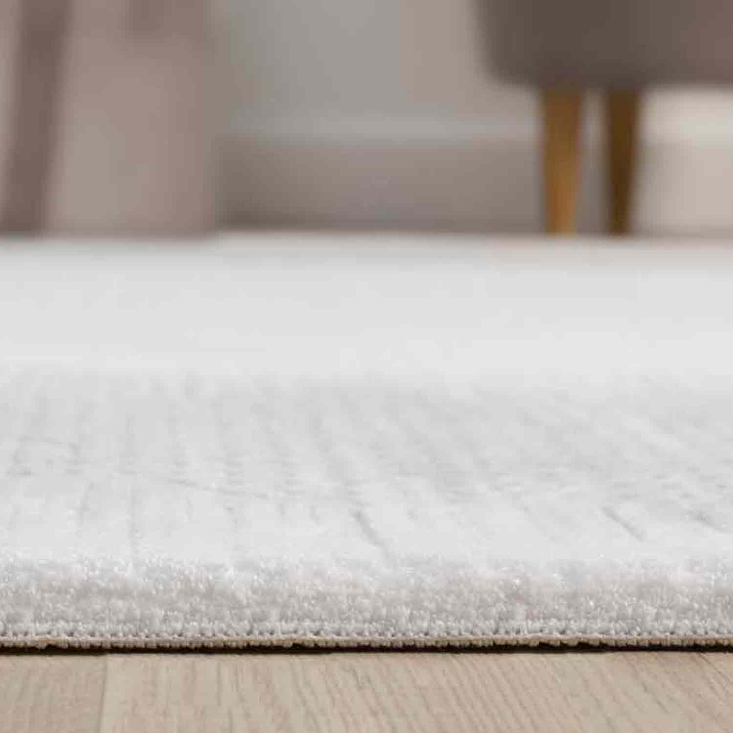 Gri Beyaz Bordürlü Modern Halı