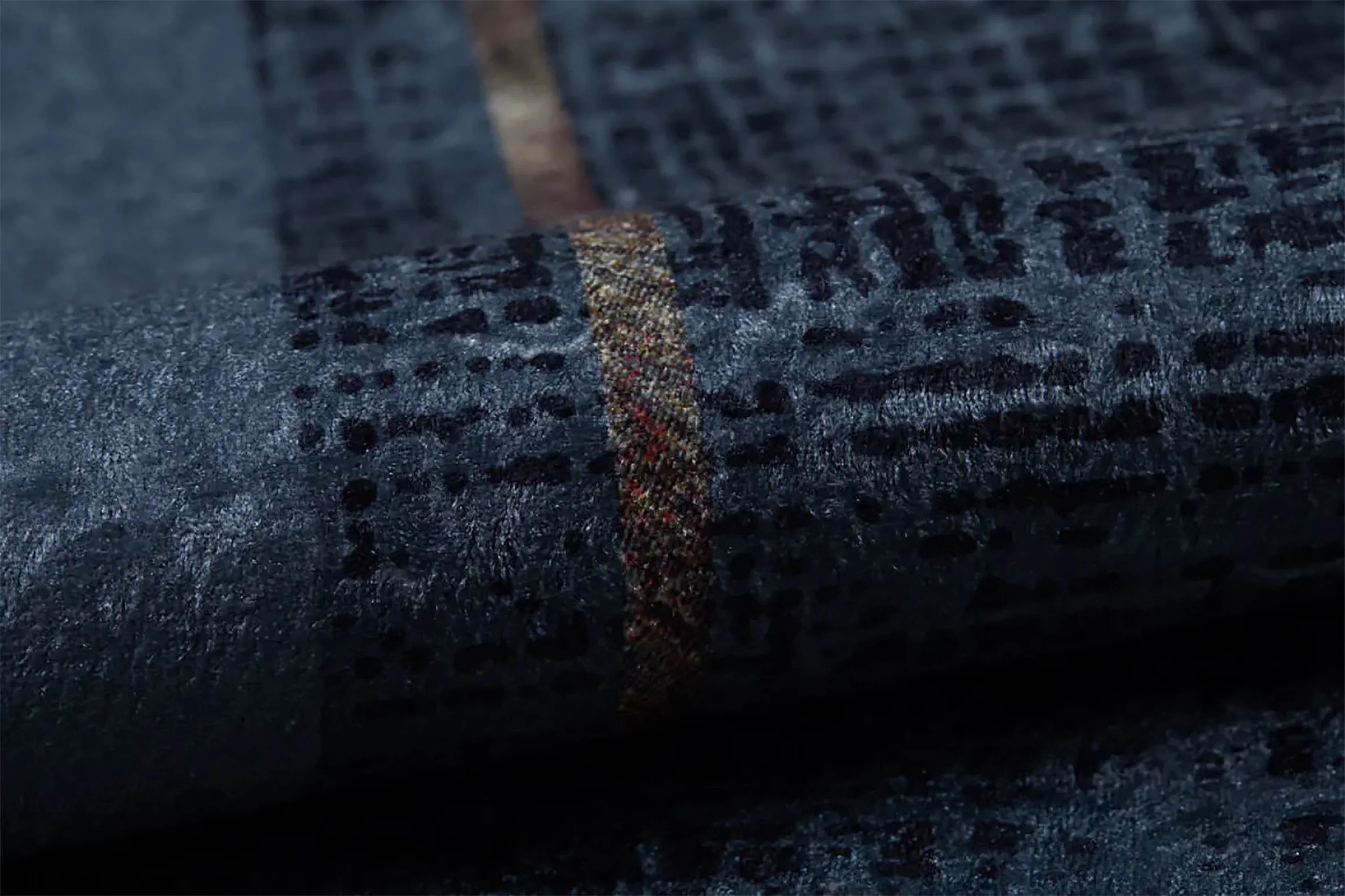 Lacivert Bordürlü Modern Desenli Yıkanabilir Halı-Pera Halı