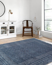 Lacivert Geometrik Desenli Halı-Pera Halı