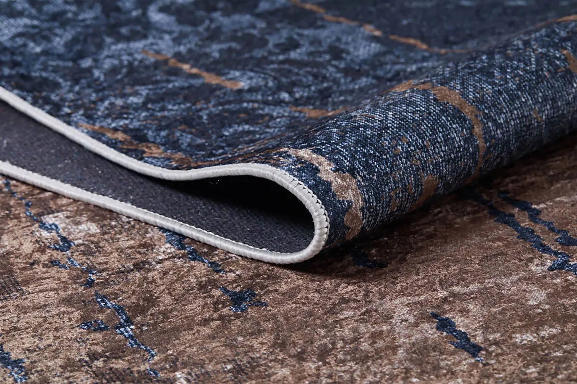 Lacivert Kahve Geçişli Damlama Efektli Halı-Pera Halı