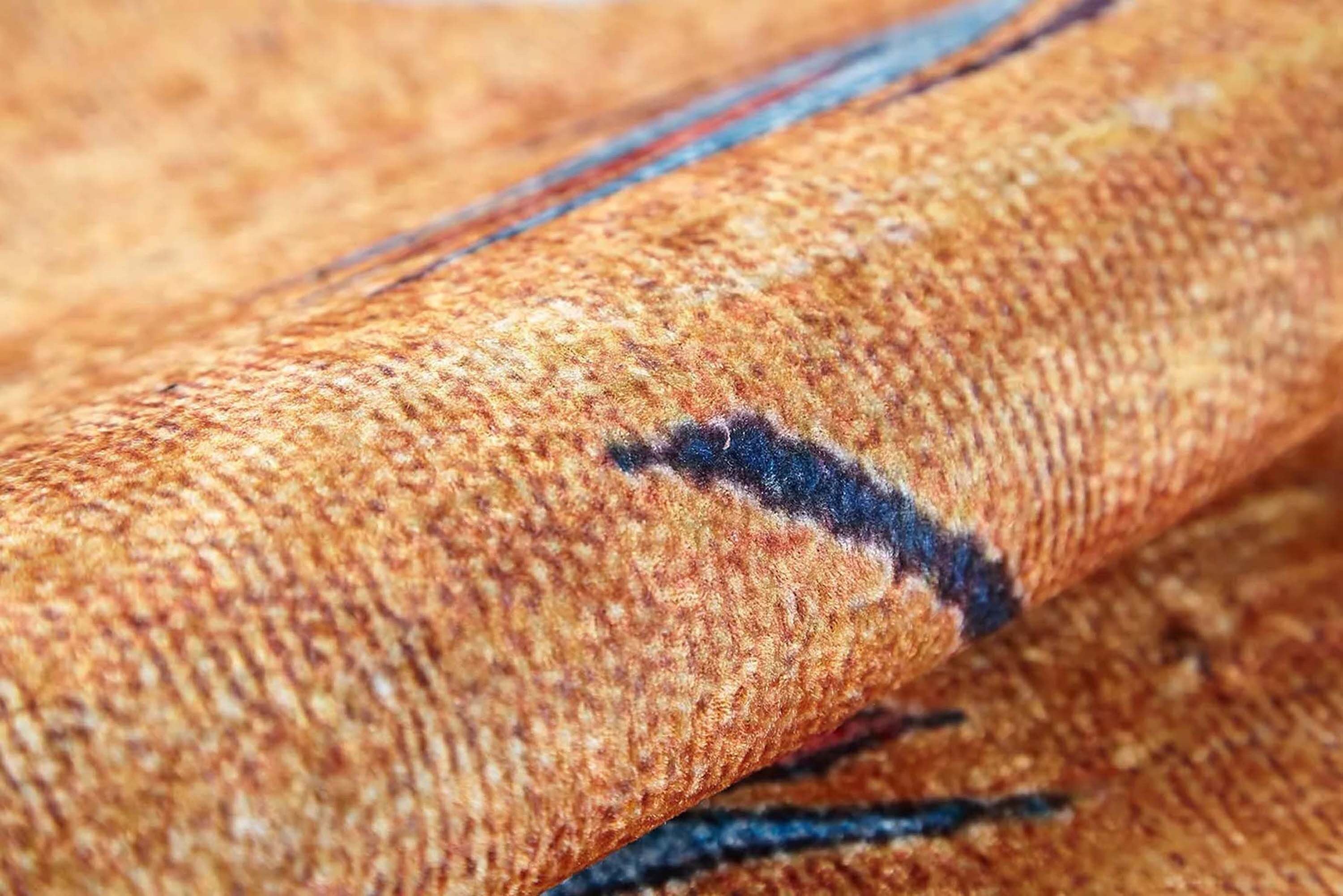 Açık Mavi ve Turuncu Yaprak Desenli Anadolu Kilim Halı - Pera Halı