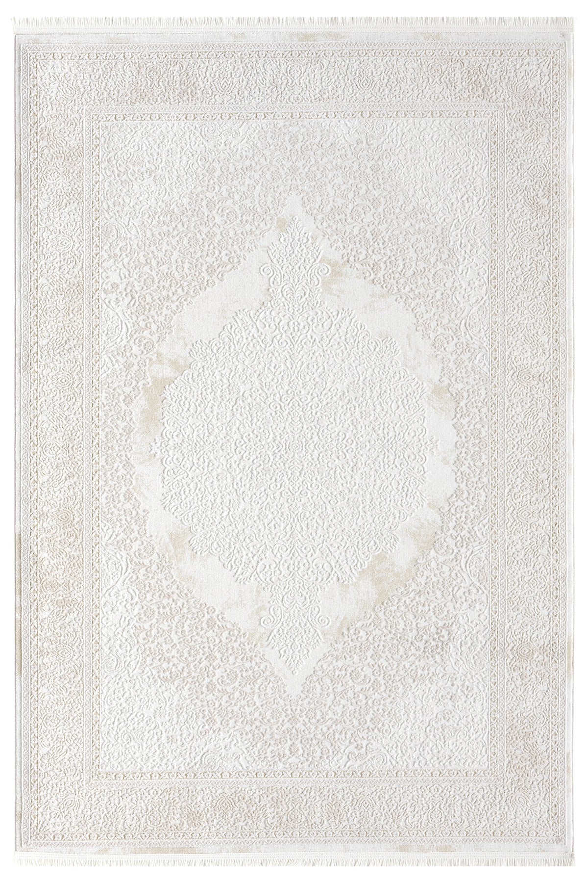 Lüks Krem Beyaz Medallion Halı-Pera Halı