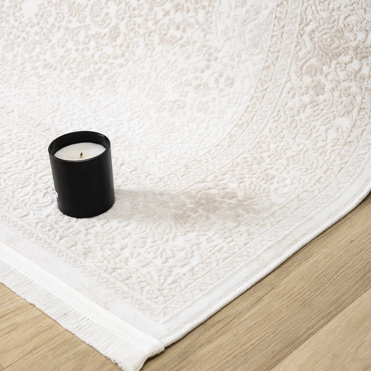 Lüks Krem Beyaz Medallion Halı-Pera Halı