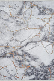 Lüks Mermer Desenli Gri Beyaz Halı-Pera Halı