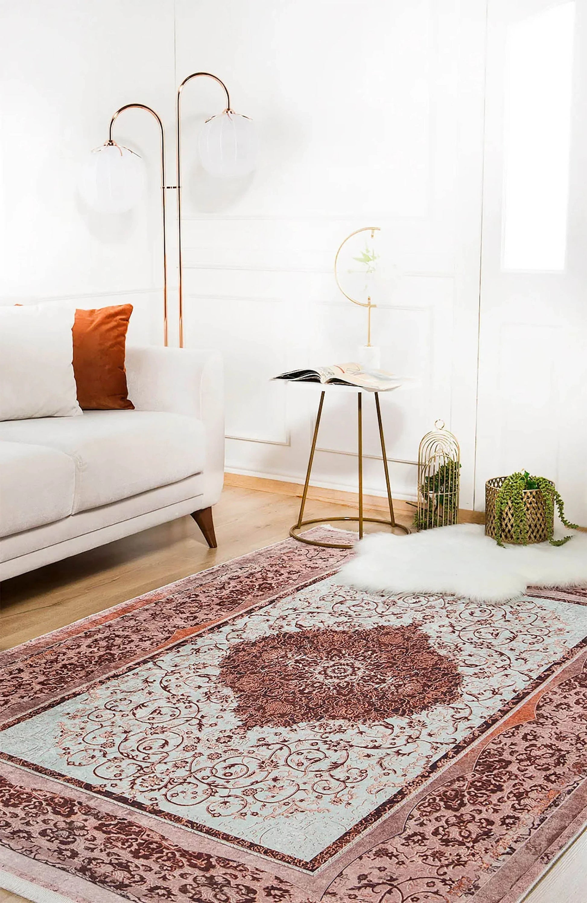 Madalyon Kahverengi Halı-Pera Halı