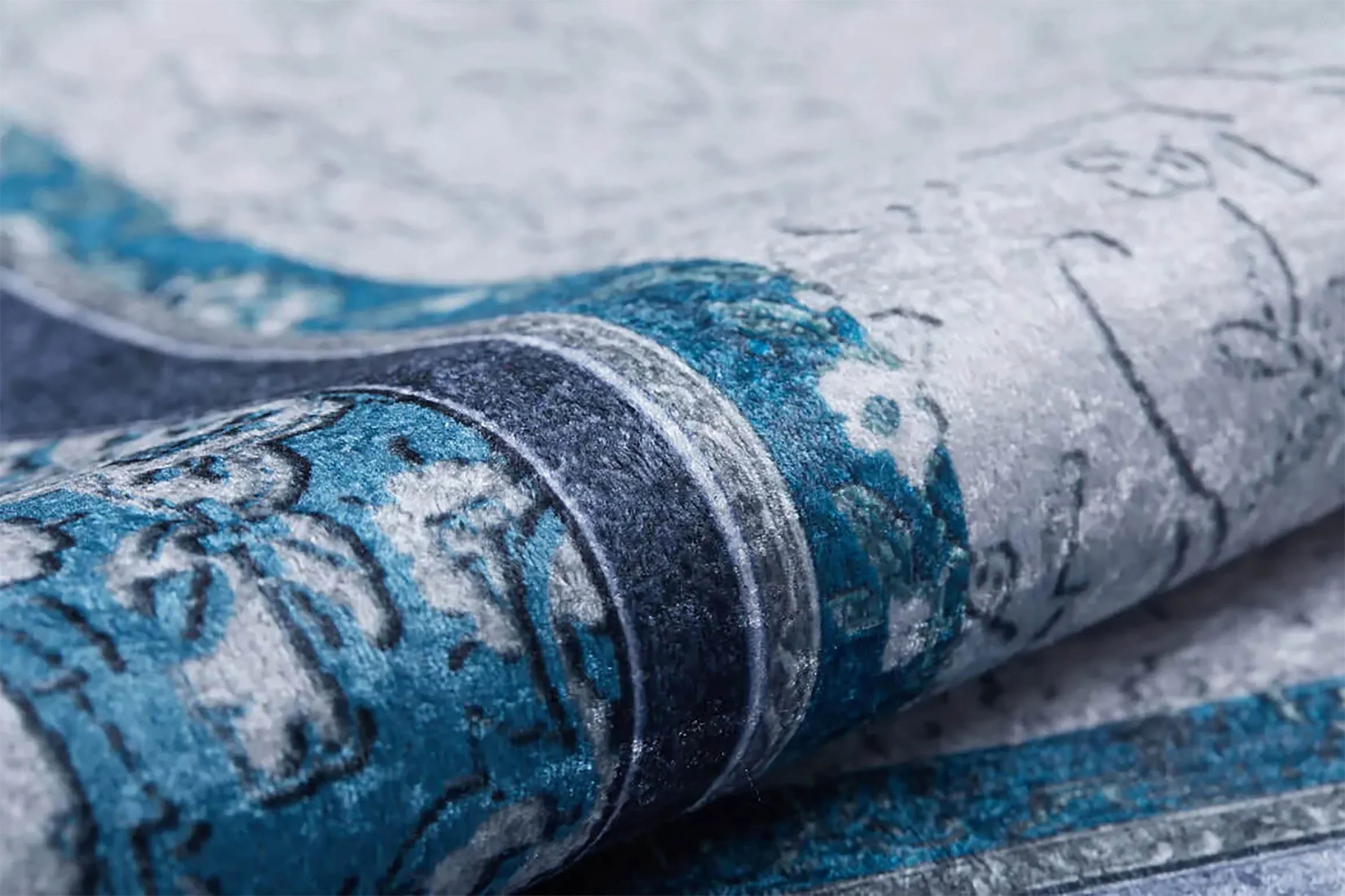 Madalyon Mavi Krem Halı-Pera Halı