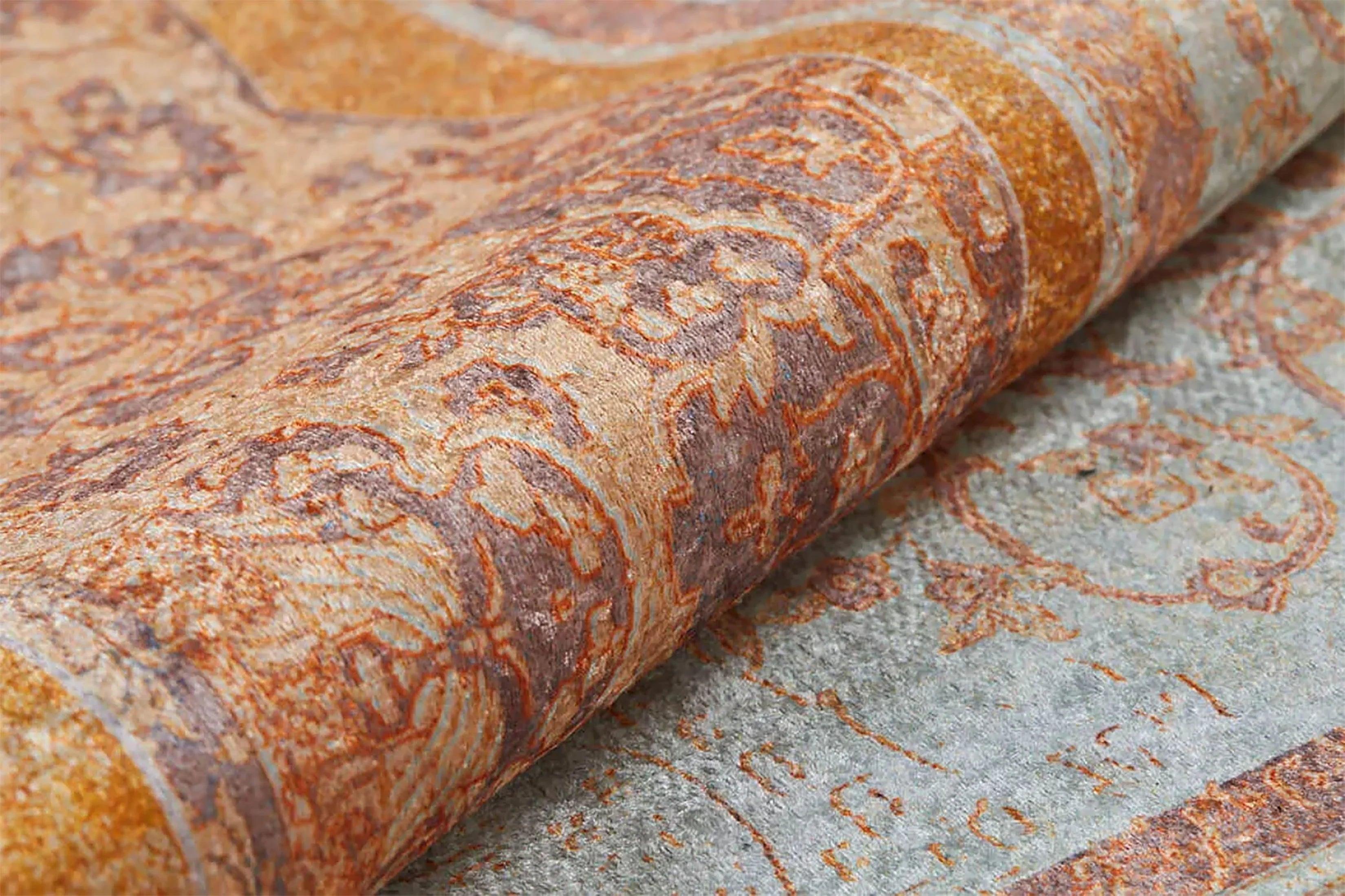 Madalyon Turuncu Krem Halı-Pera Halı