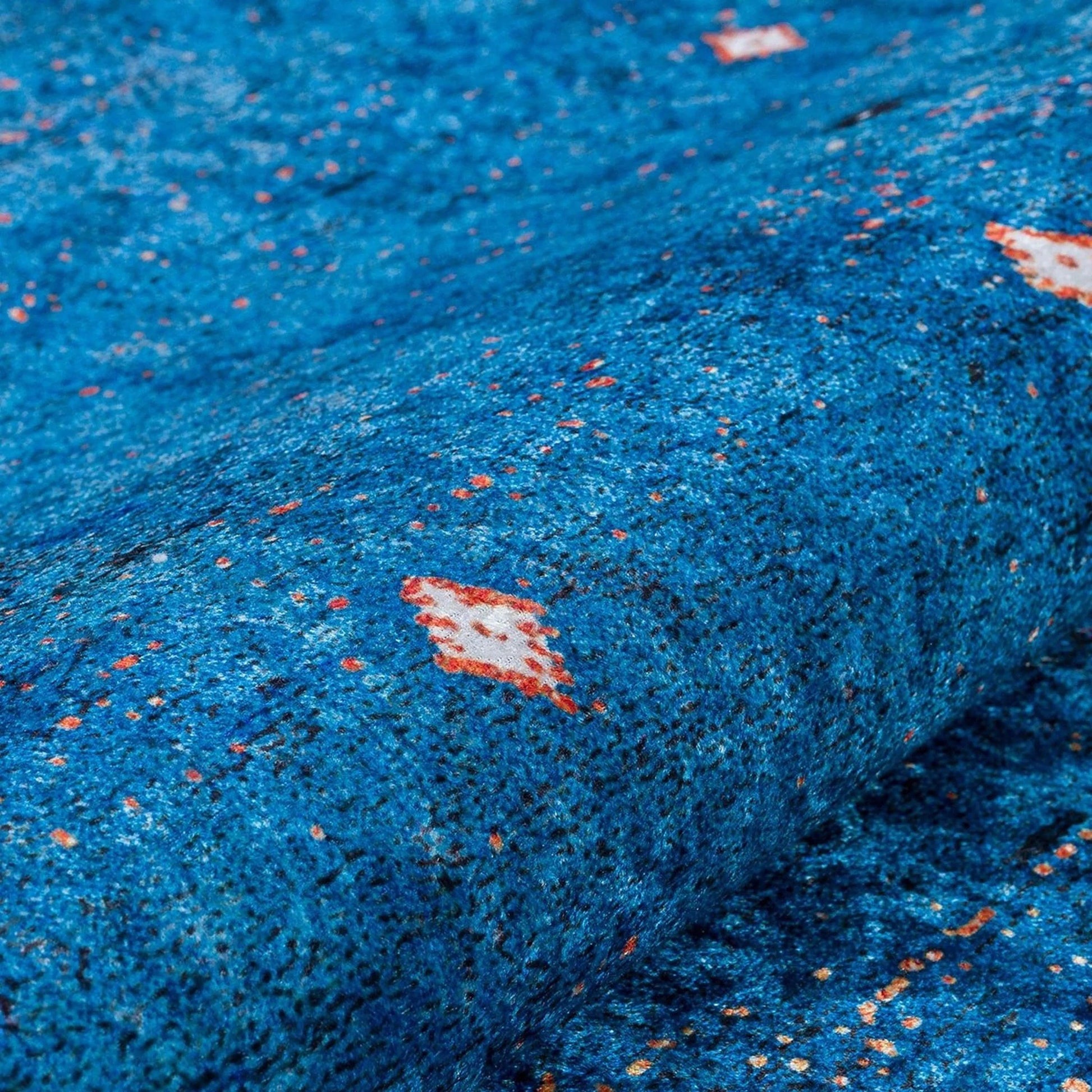 Mavi Beyaz Minimal Geometrik Desenli Kilim Halı-Pera Halı