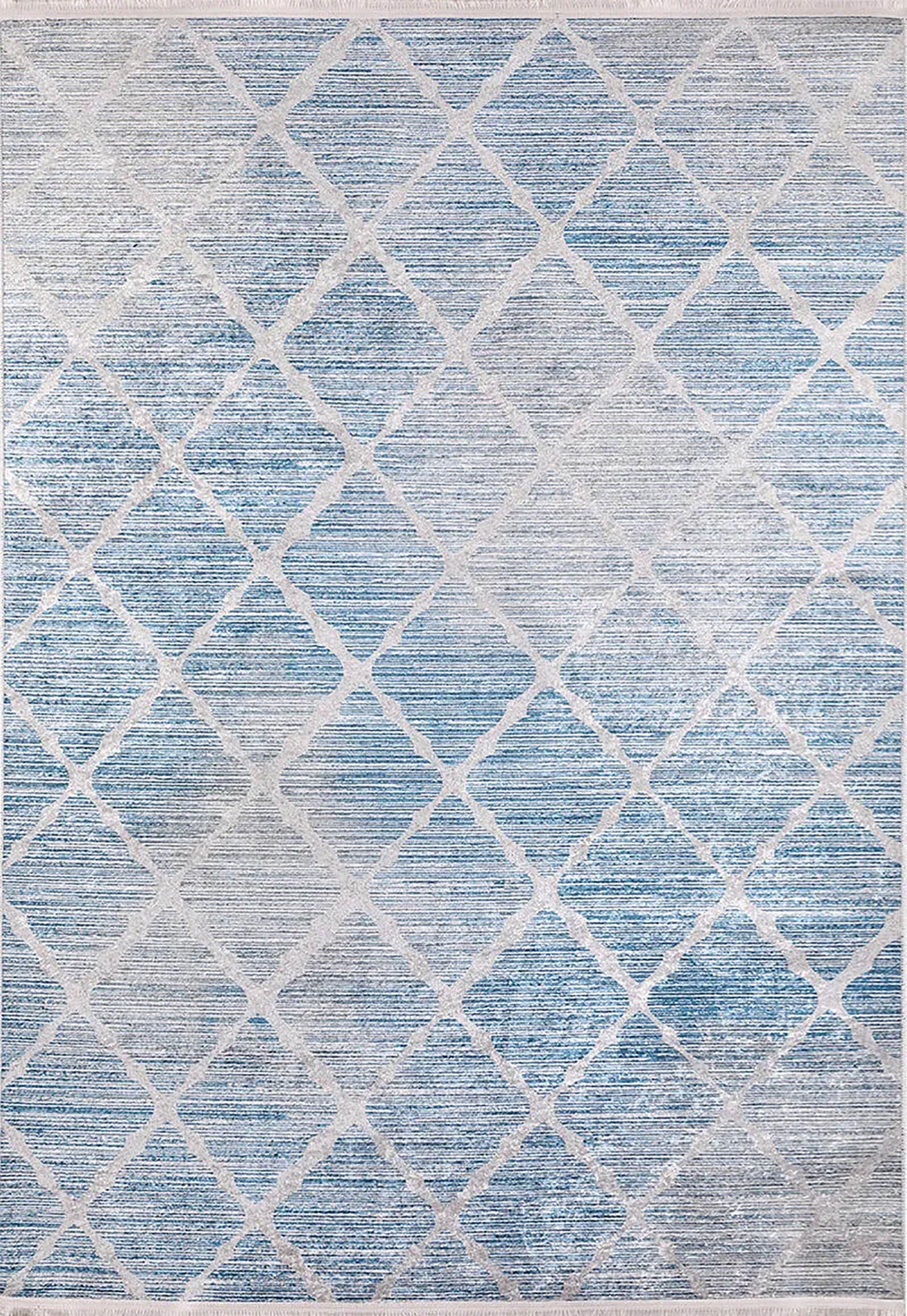 Mavi Geometrik Desenli Modern Halı-Pera Halı