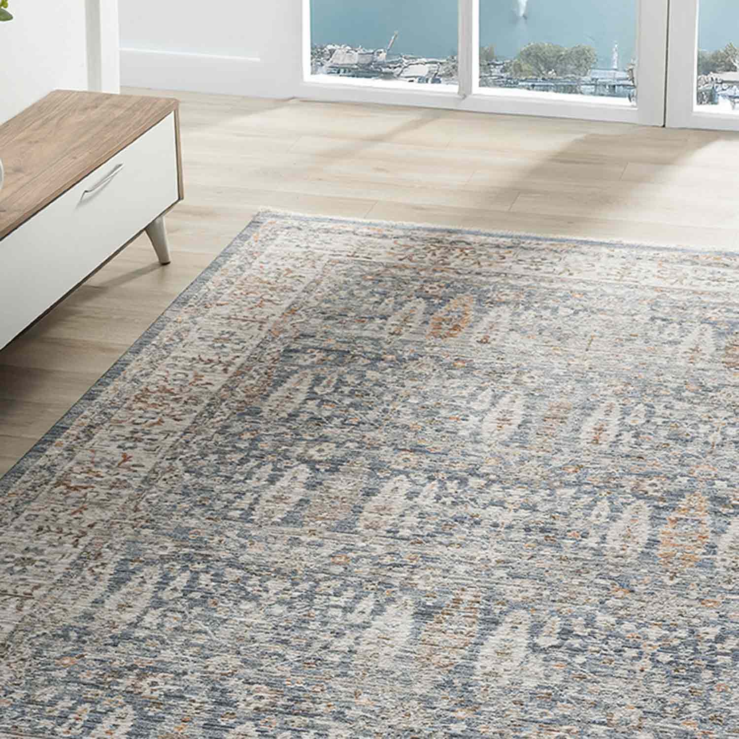 Mavi Gri Açık Kahve Klasik Halı-Pera Halı