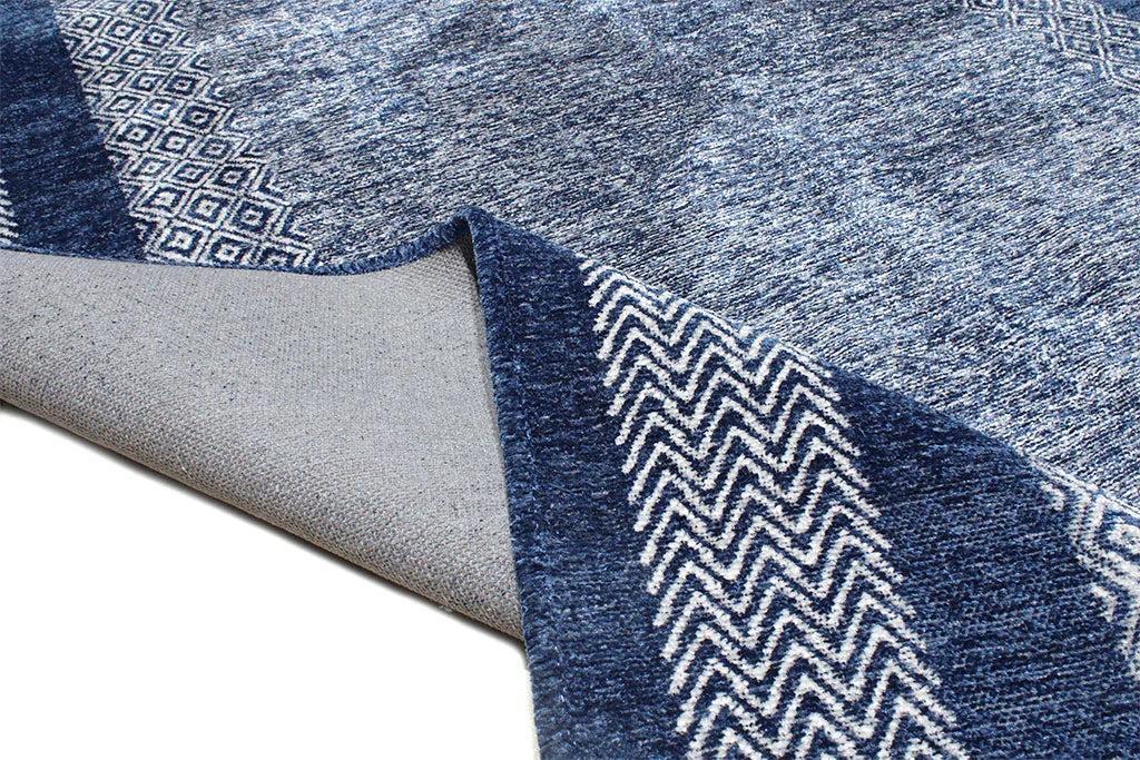 Mavi Modern Yıkanabilir Antibakteriyel Salon Halısı-Pera Halı