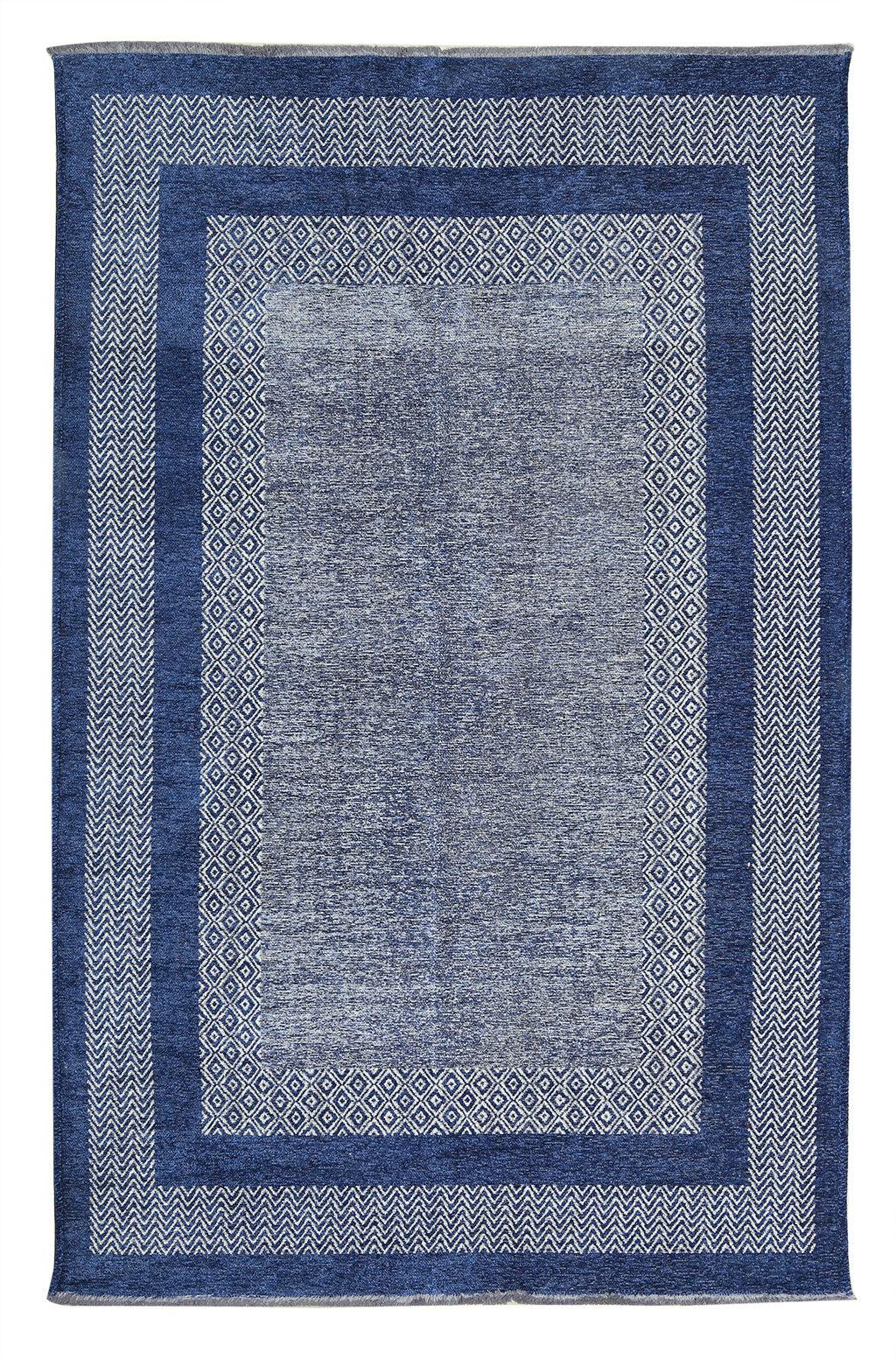 Mavi Modern Yıkanabilir Antibakteriyel Salon Halısı-Pera Halı