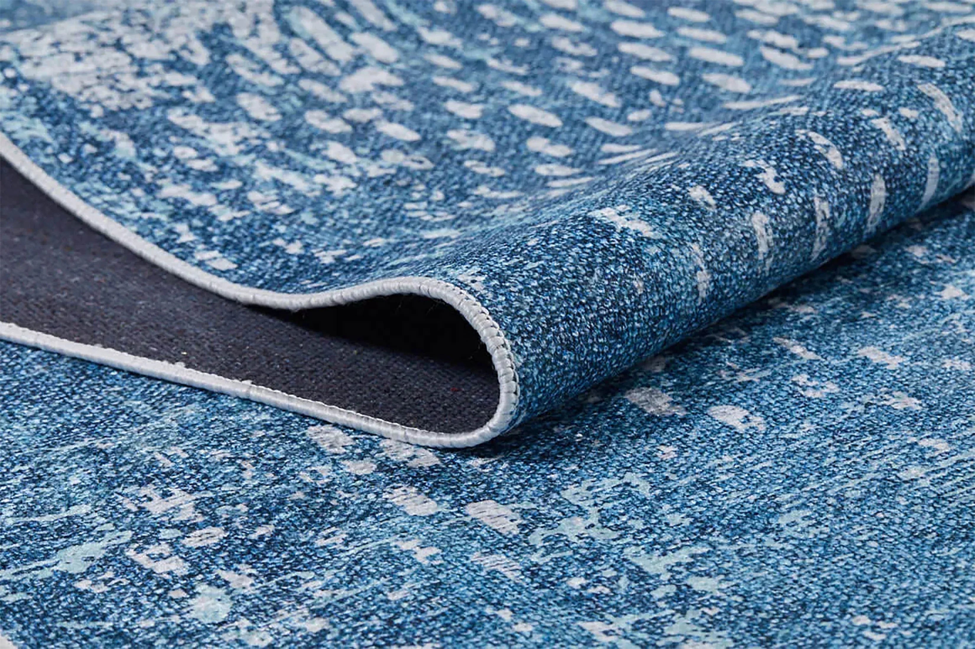 Mavi Soyut Desen Modern Halı-Pera Halı