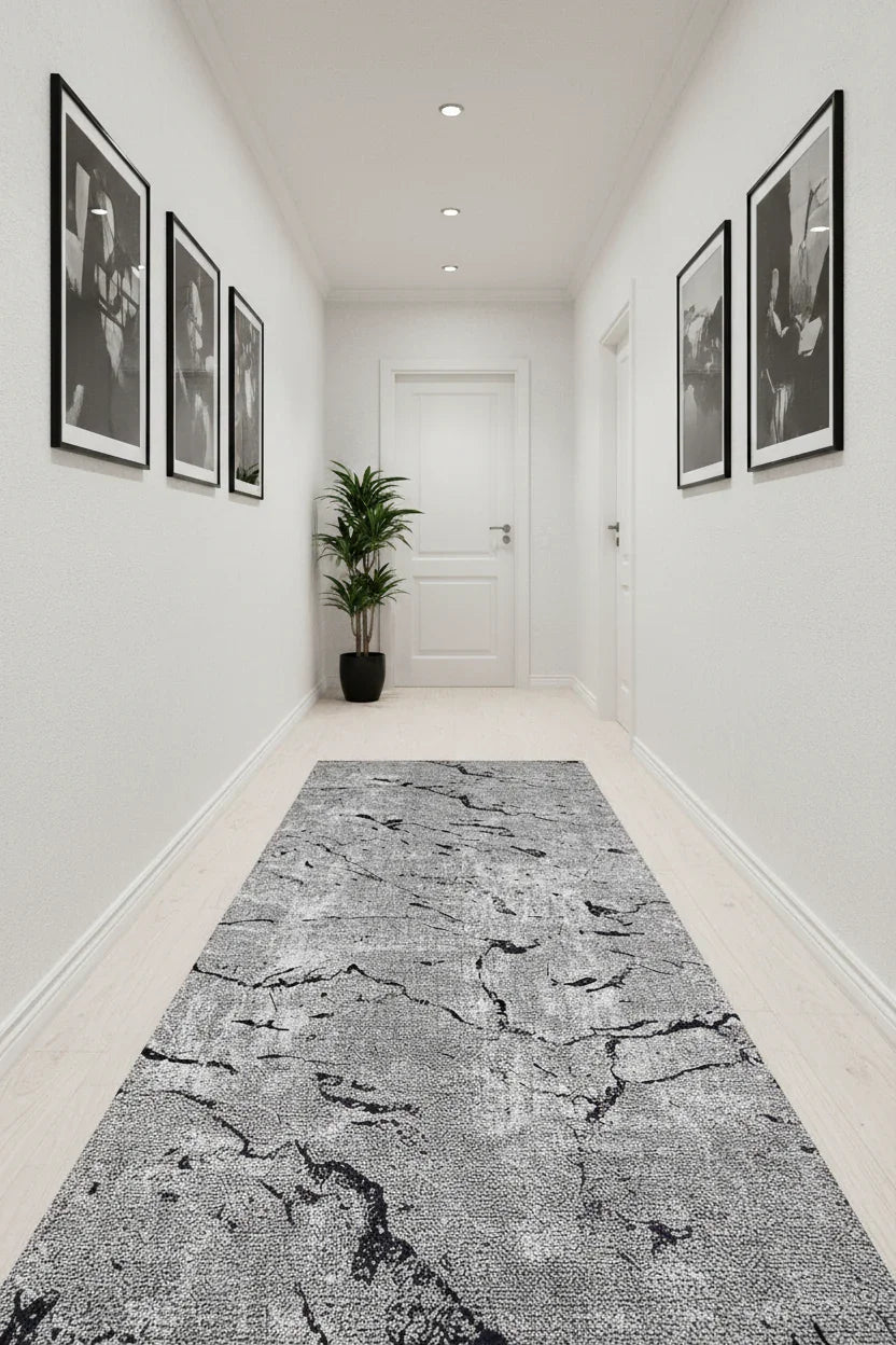 Mermer Desenli Gri Halı-Pera Halı