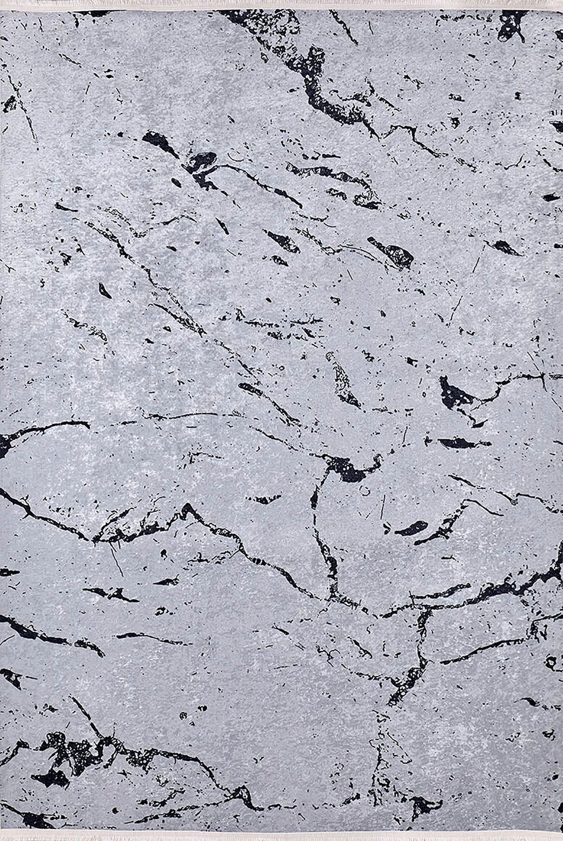 Mermer Desenli Gri Modern Halı-Pera Halı