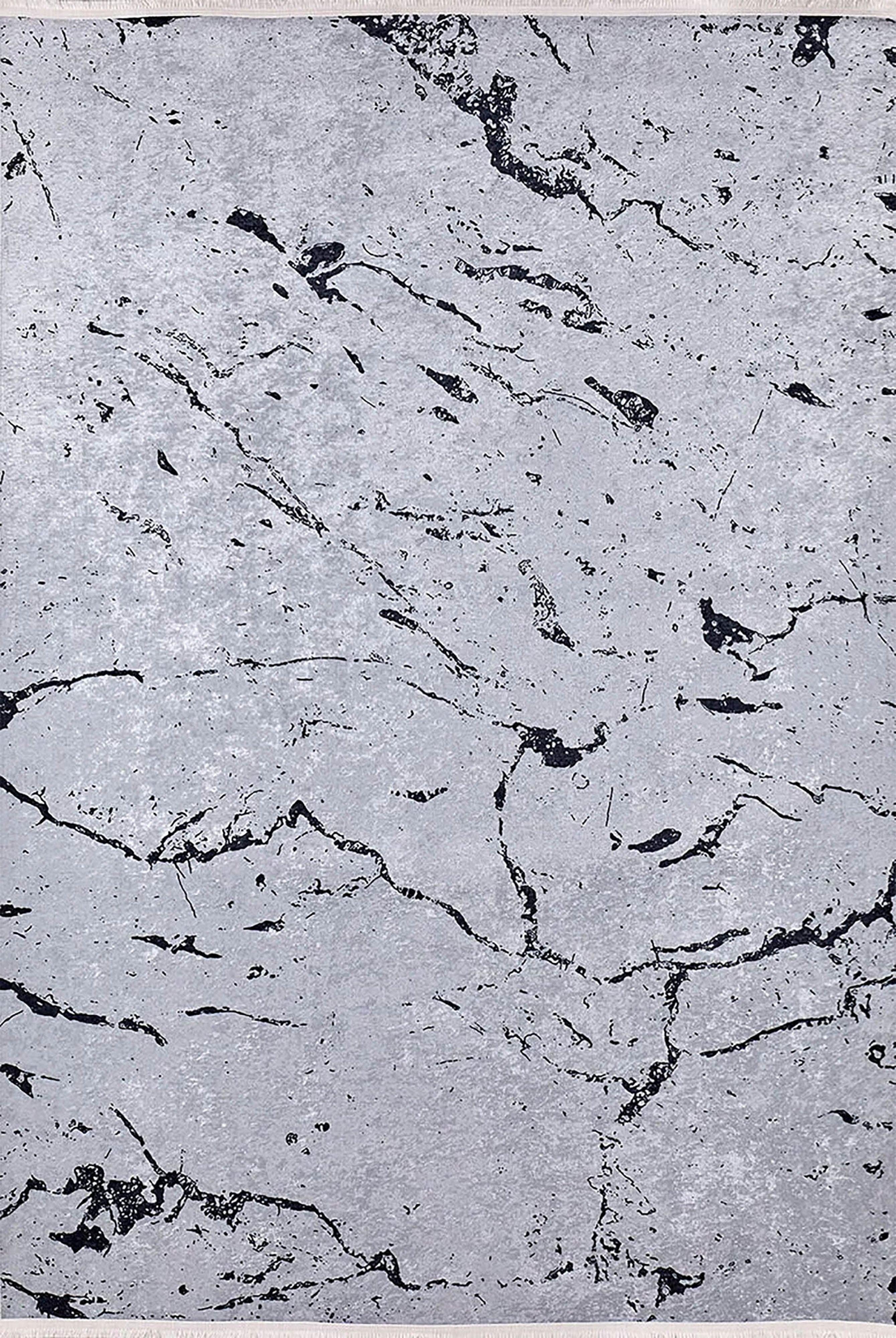 Mermer Desenli Gri Modern Halı-Pera Halı