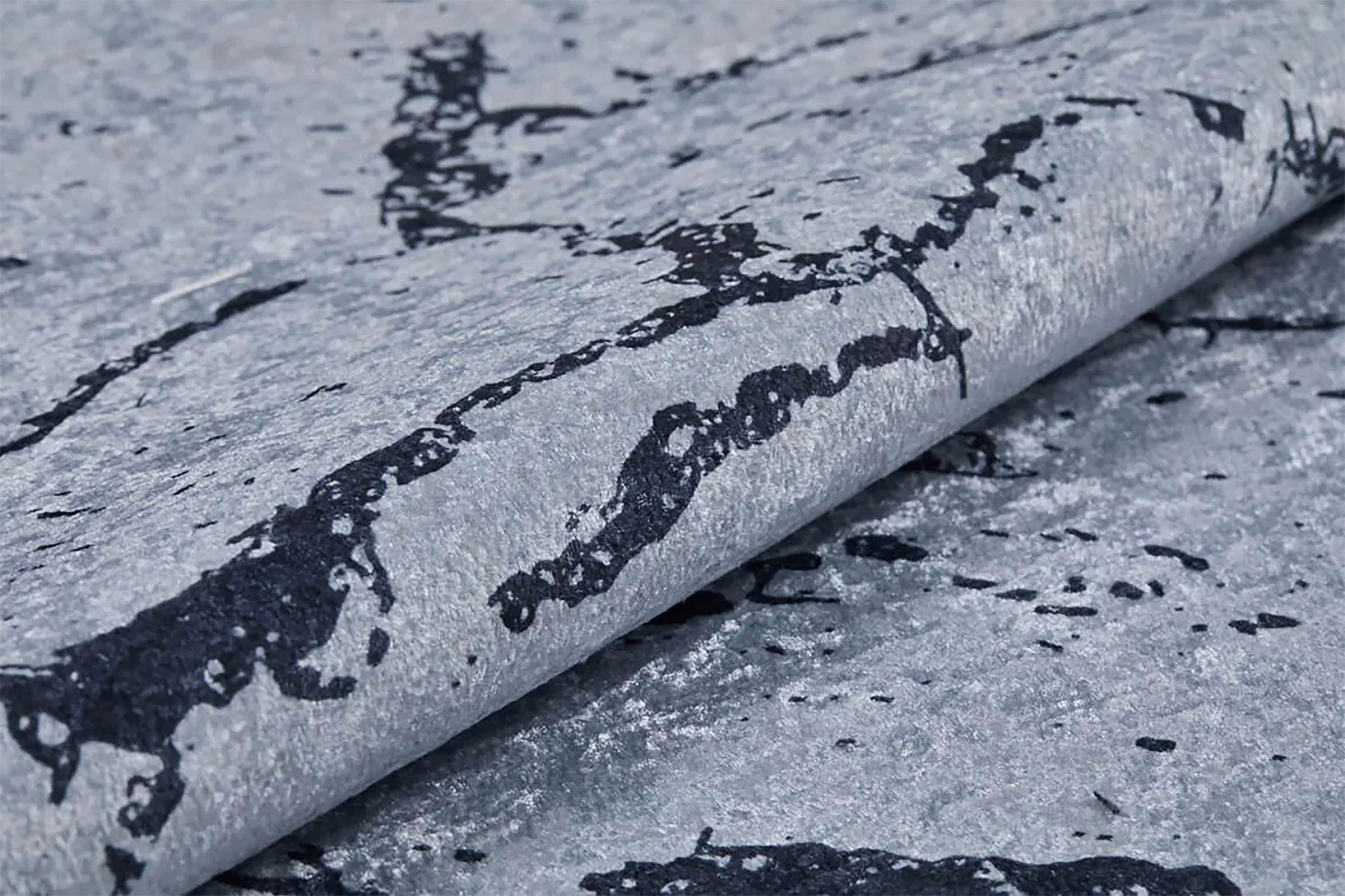 Mermer Desenli Gri Modern Halı-Pera Halı