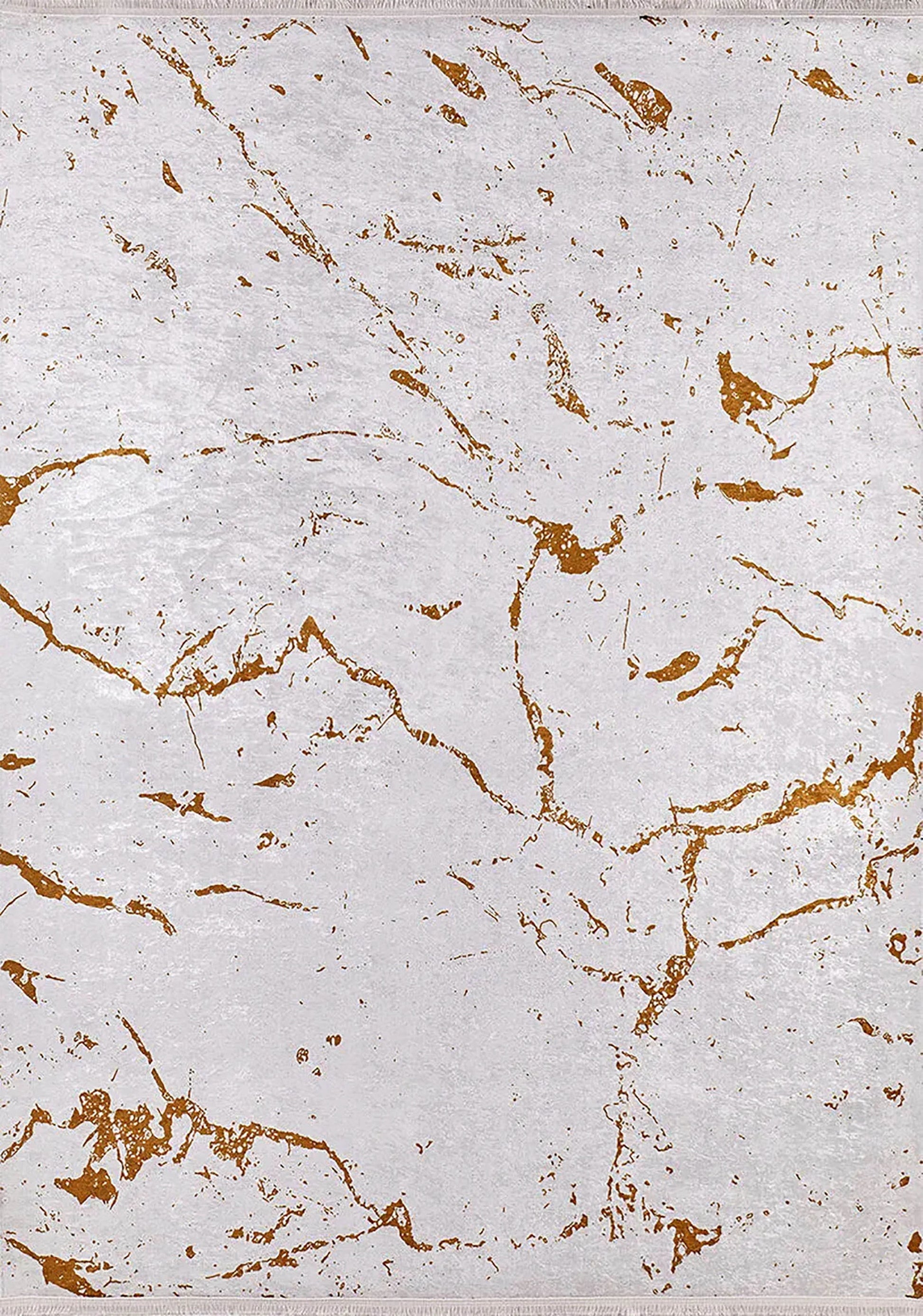 Mermer Desenli Krem Altın Modern Halı-Pera Halı