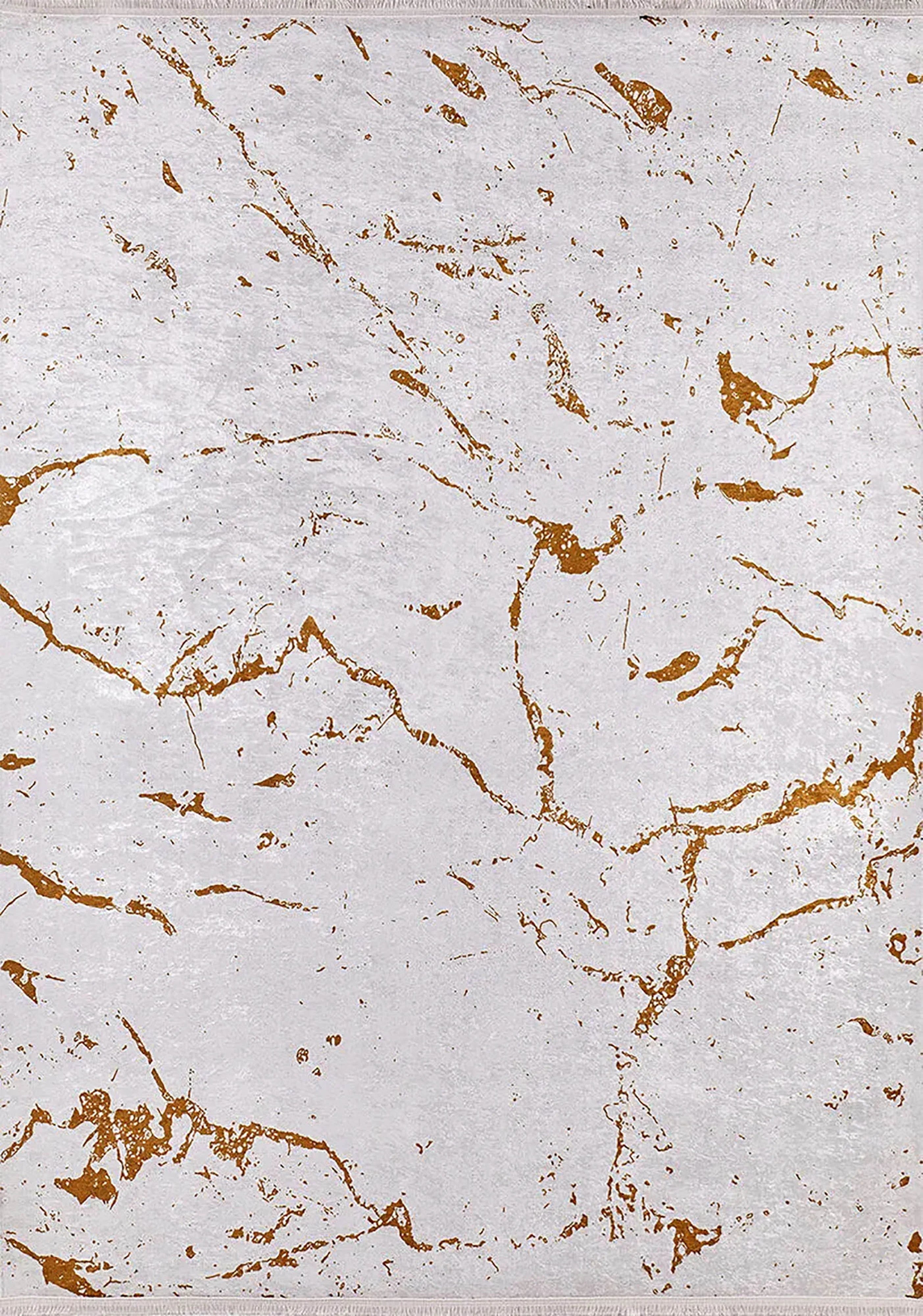 Mermer Desenli Krem Altın Modern Halı-Pera Halı