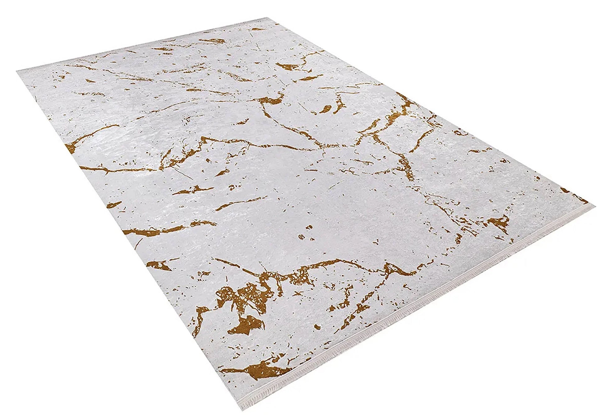 Mermer Desenli Krem Altın Modern Halı-Pera Halı