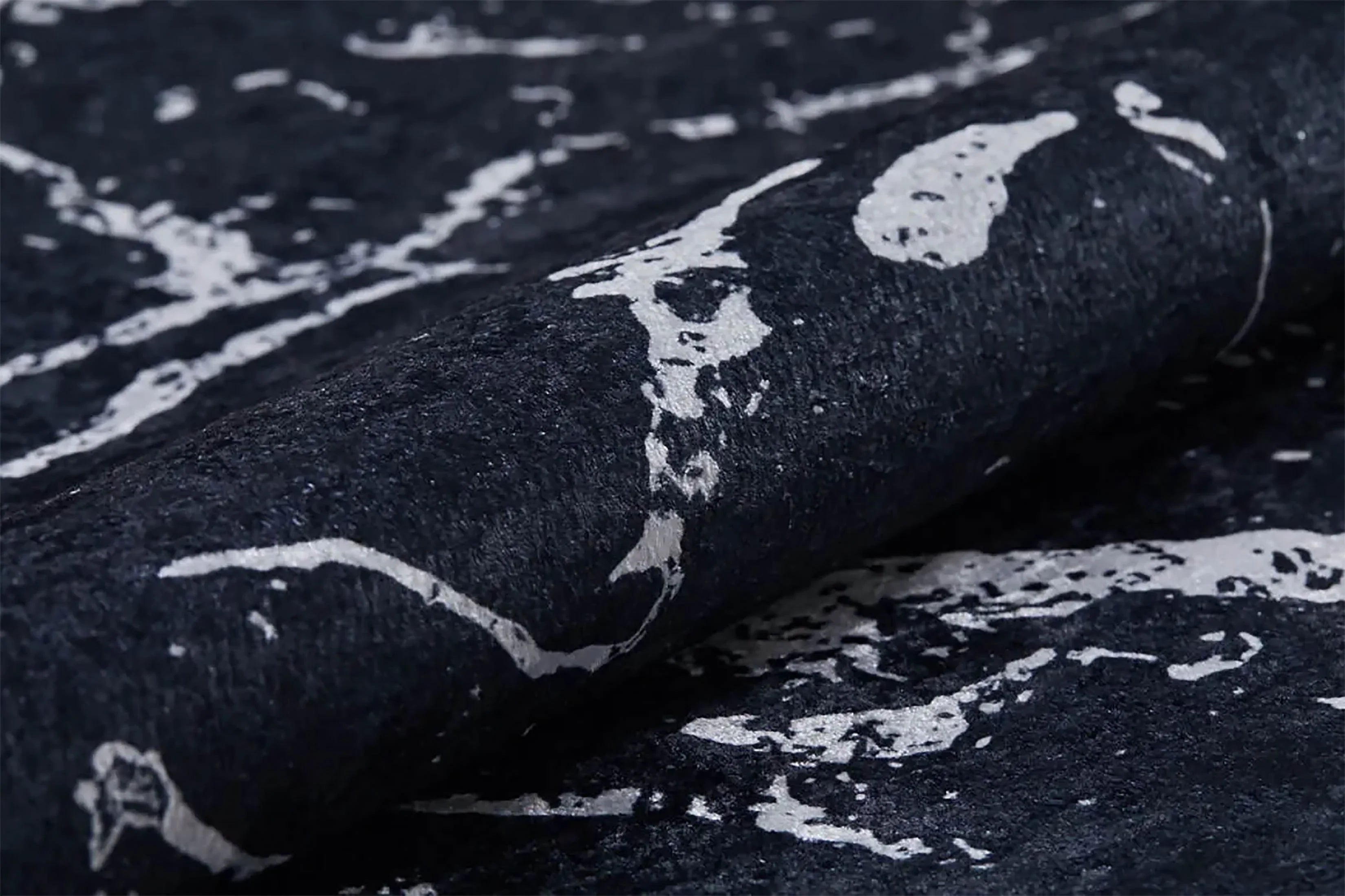 Mermer Desenli Siyah Halı-Pera Halı