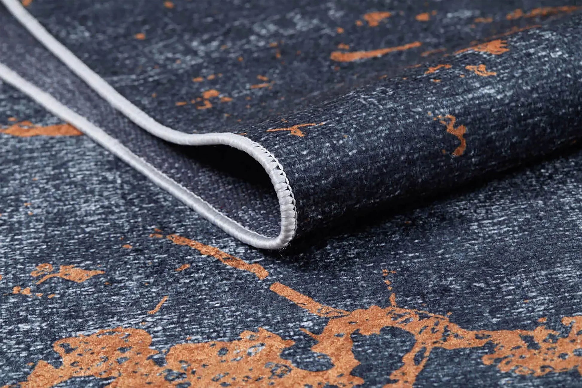 Mermer Desenli Siyah Kahverengi Modern Halı-Pera Halı